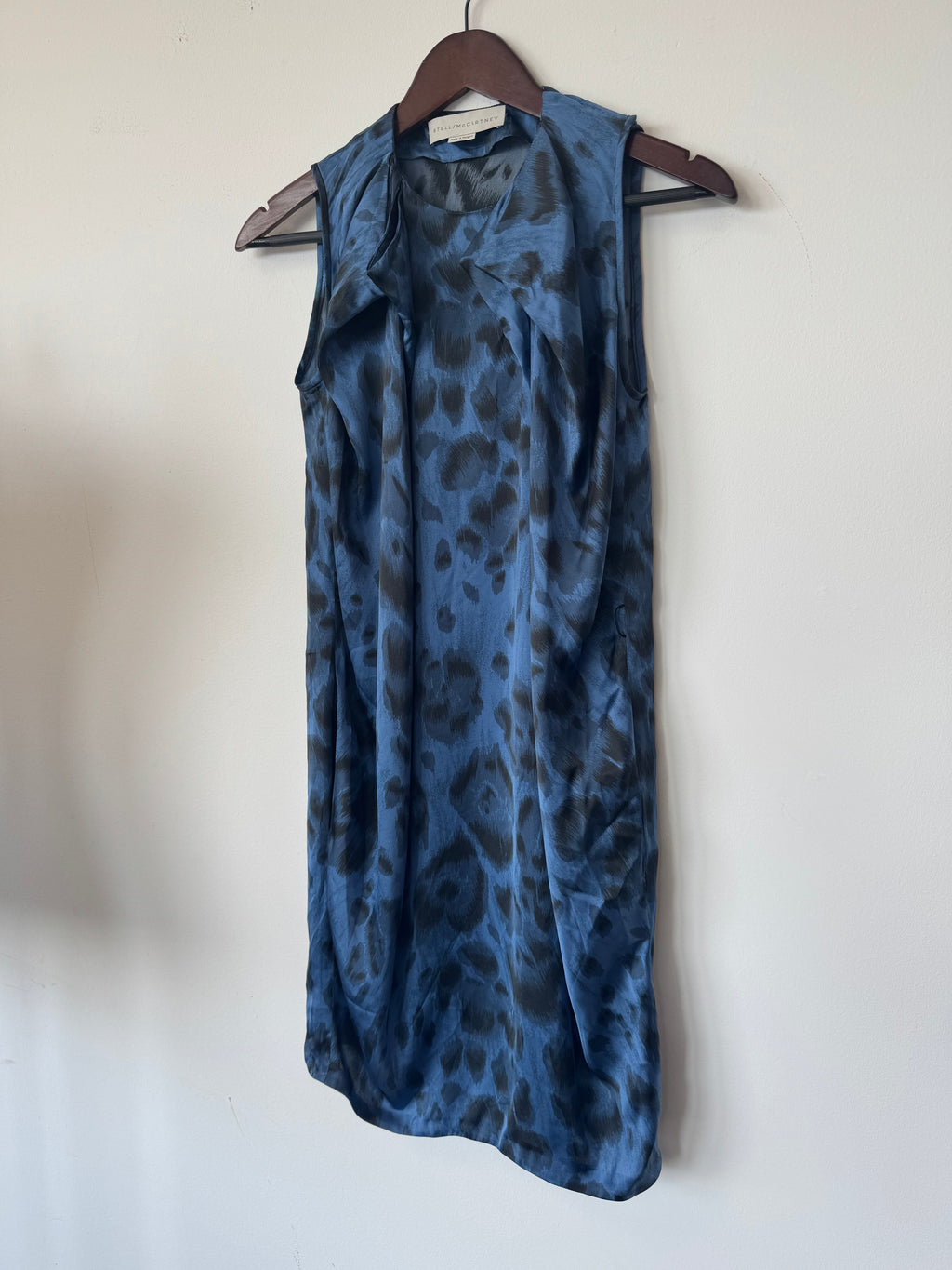 Stella McCartney Kleid 100% Seide, Gr. 36, Blau-Schwarz, Sehr guter Zustand