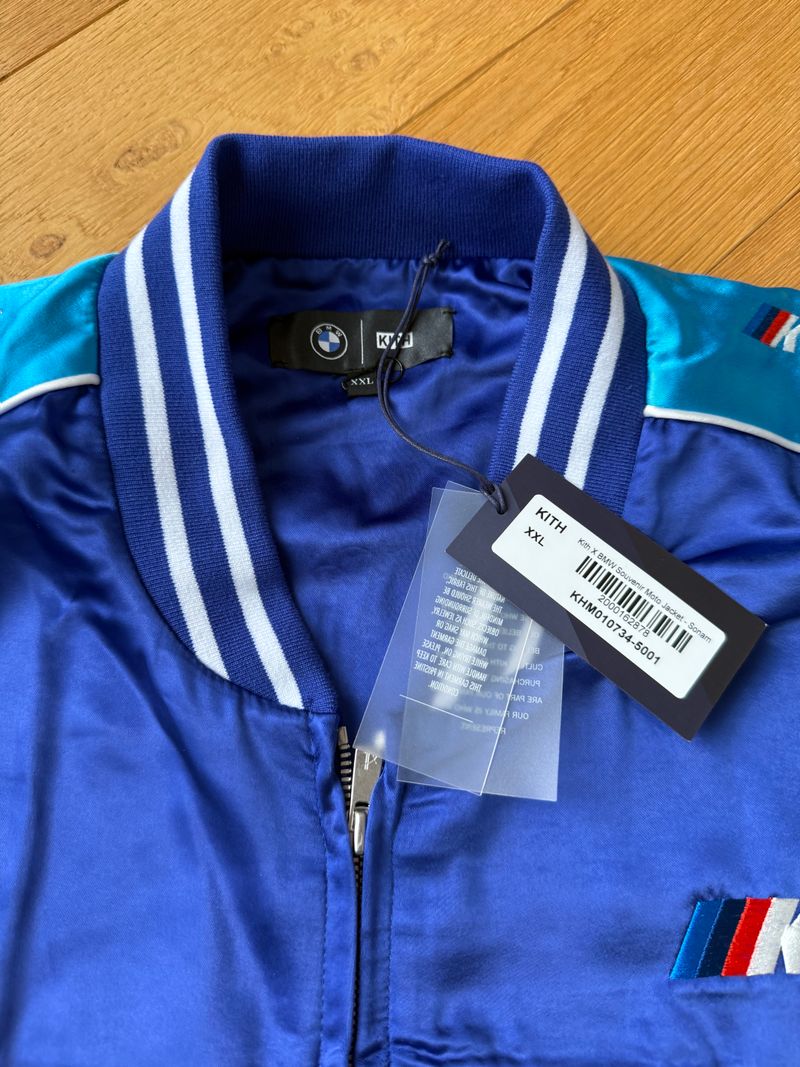Kith x BMW Souvenir Moto Jacke XXL Blau/Rot/Weiß – Neu mit Etikett