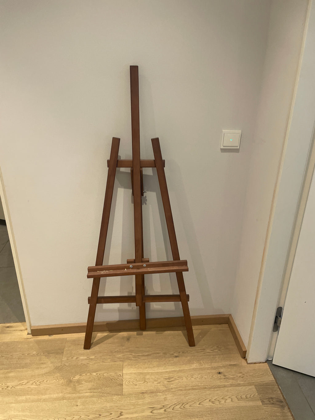 Klappbares A-Frame Staffelei aus Buchenholz, ca. 140 cm, Braun, guter Zustand