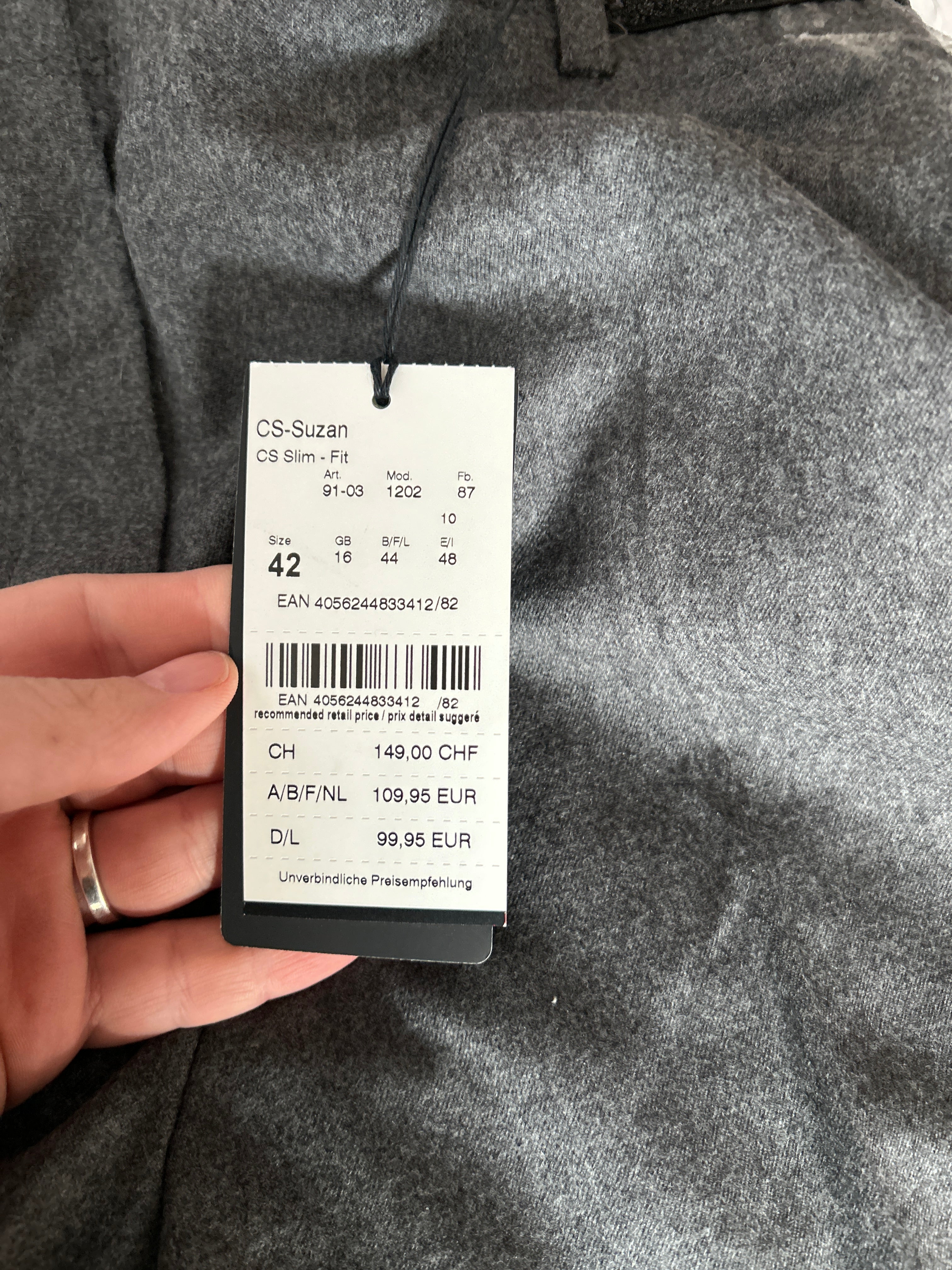 Wie Neu Toni Dress Suzan CS Slim-Fit Hose, Gr. 42, Anthrazit