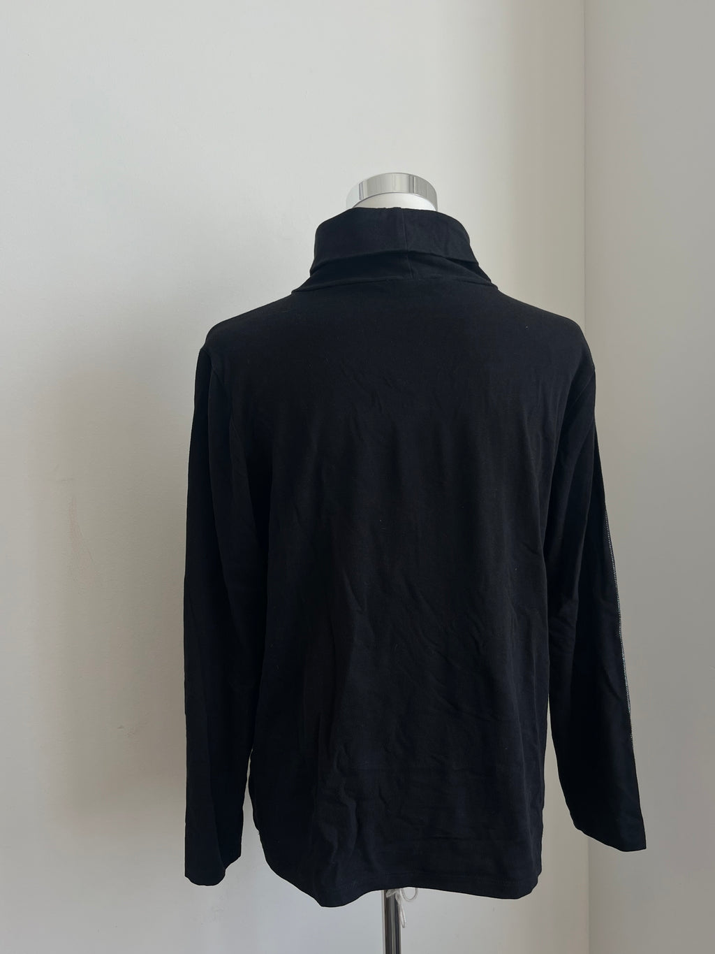 TUZZI Damen Rollkragen Langarmshirt Schwarz EU 42 Baumwolle/Modal Guter Zustand
