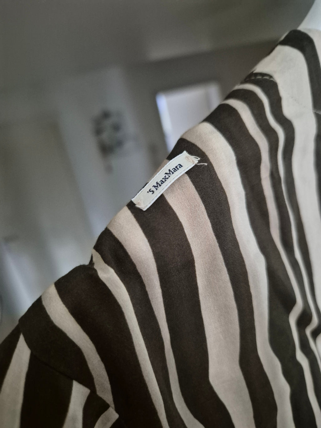 S MaxMara Zebra Print Shirt Dress, Brown/Beige, Size M, Good, with Belt