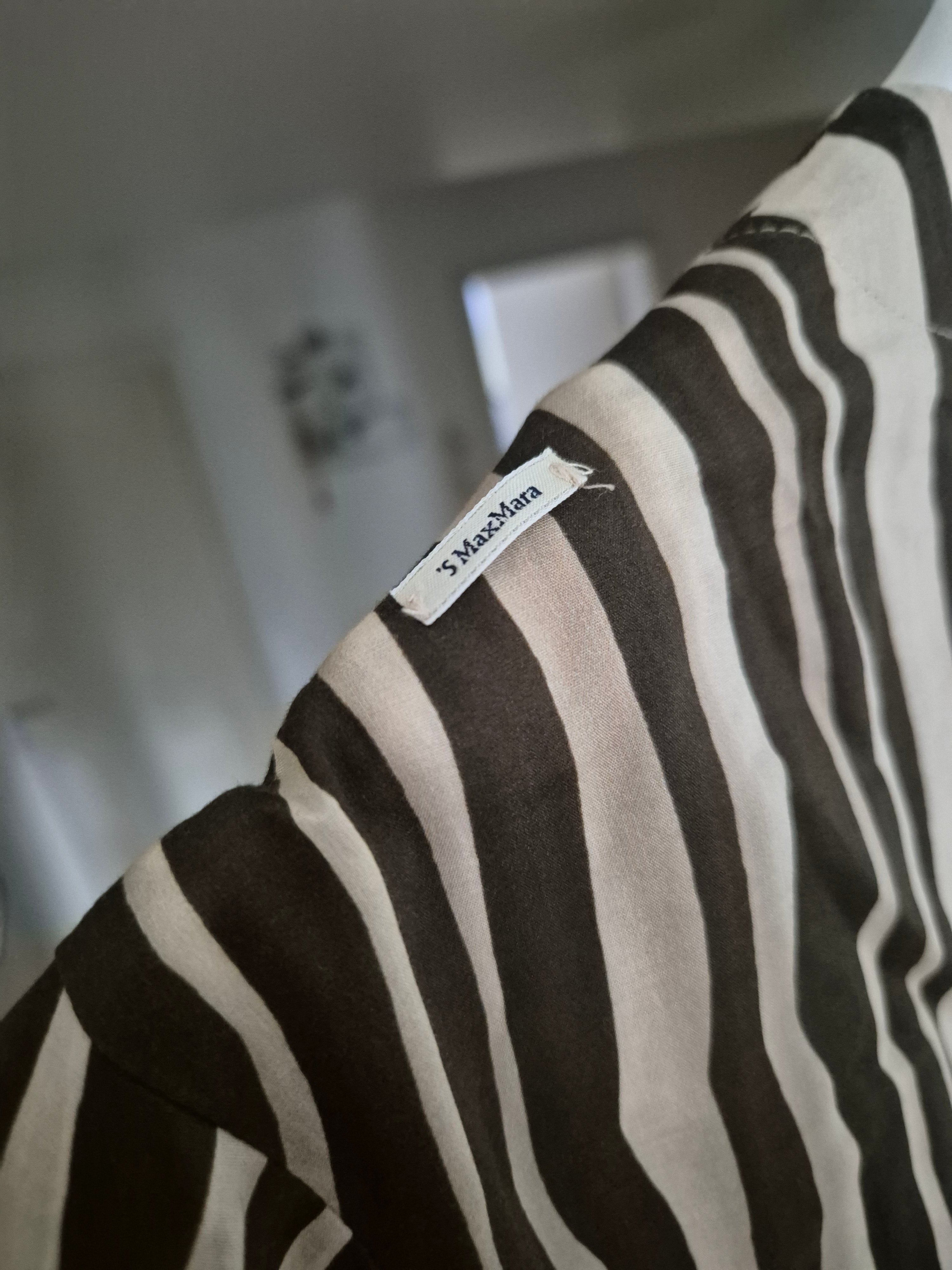 S MaxMara Zebra Print Shirt Dress, Brown/Beige, Size M, Good, with Belt