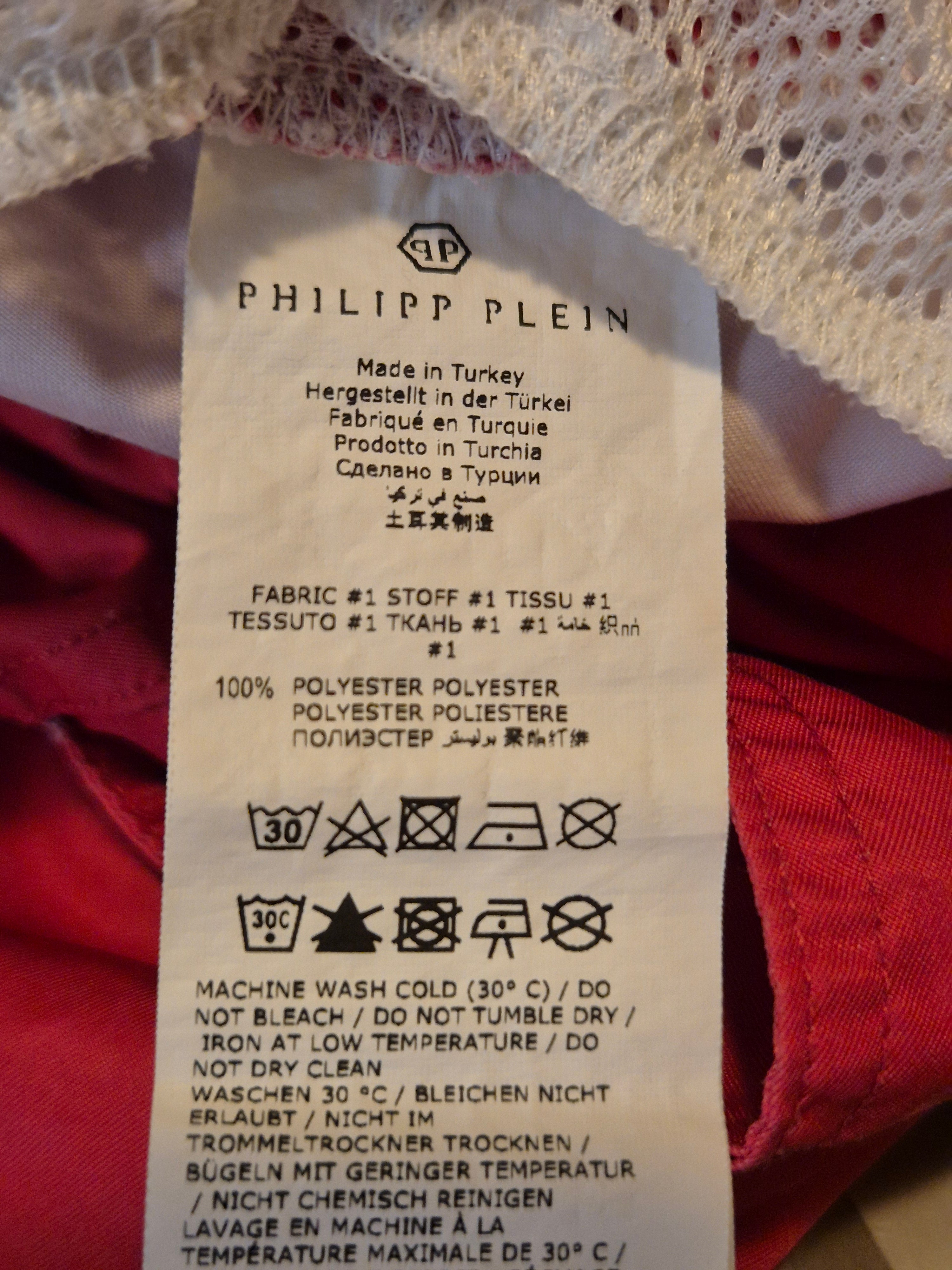 Philipp Plein Skull-Print Badeshorts – Rot, Größe L