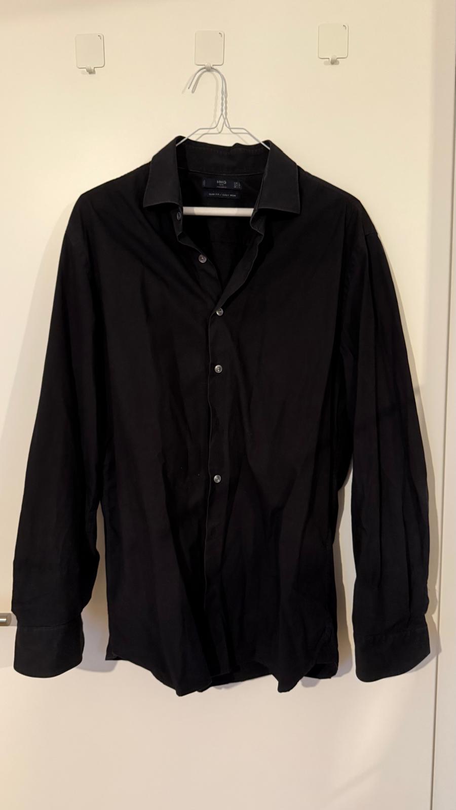 MNG MAN Slim Fit Hemd, Schwarz, Gr. L (EU)/M (US), Gebraucht