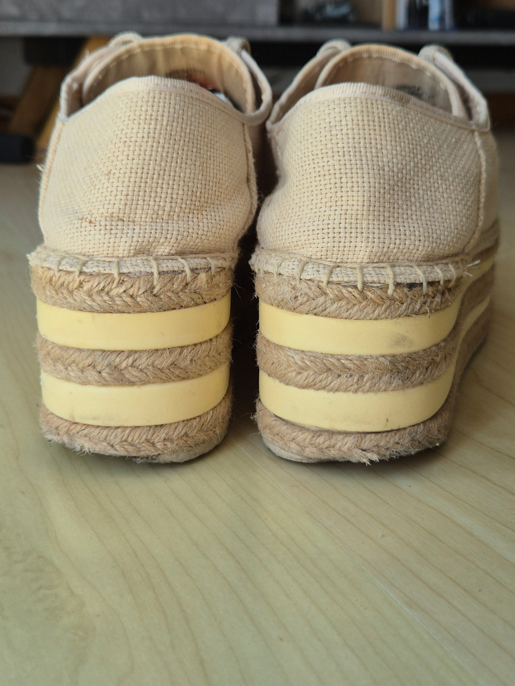Stradivarius platform espadrille sneakers, EU 40, beige, normal use