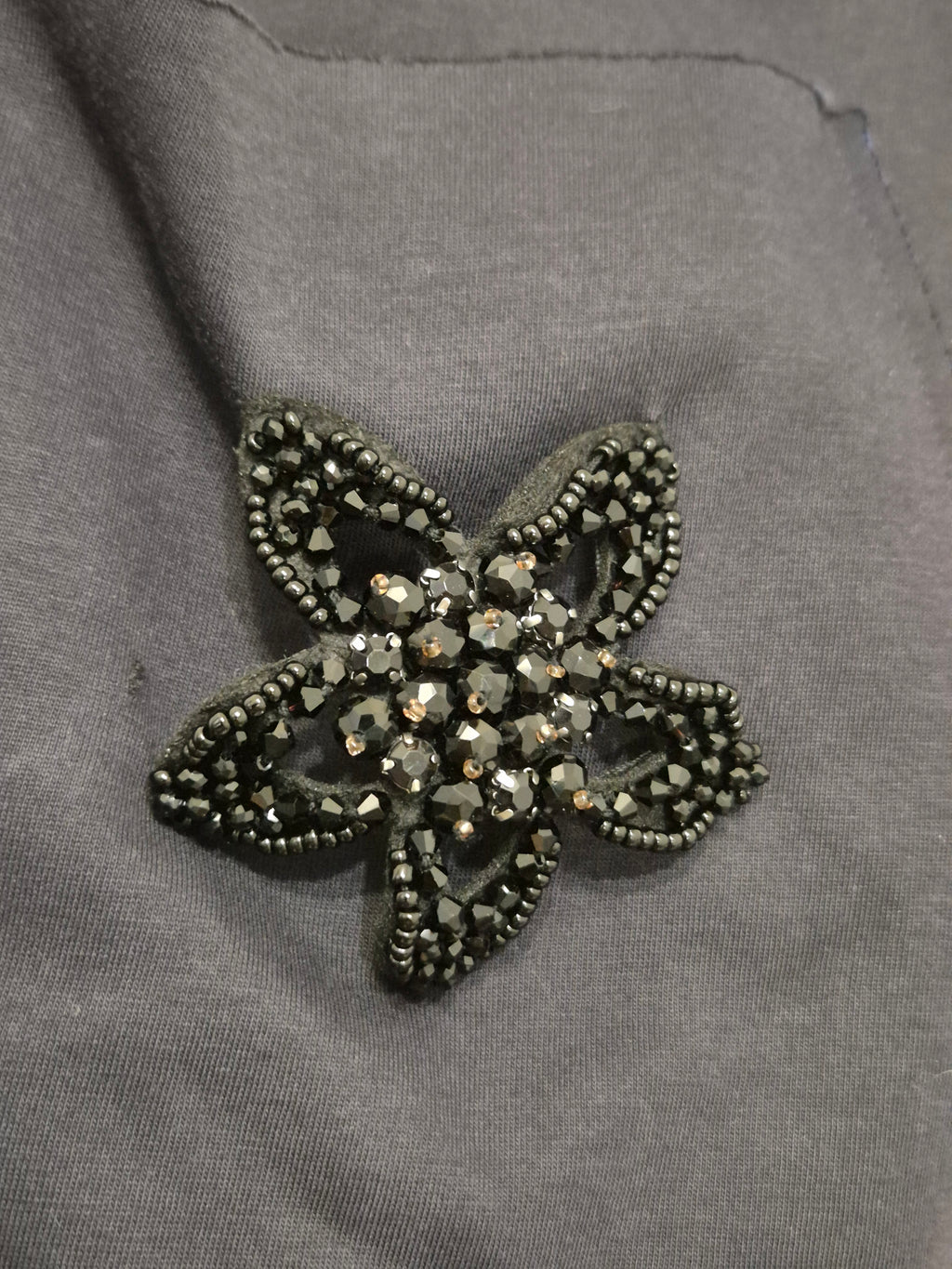Rich & Royal Mantel, Gr. L, dunkelgrau/blau, verziert, guter Zustand