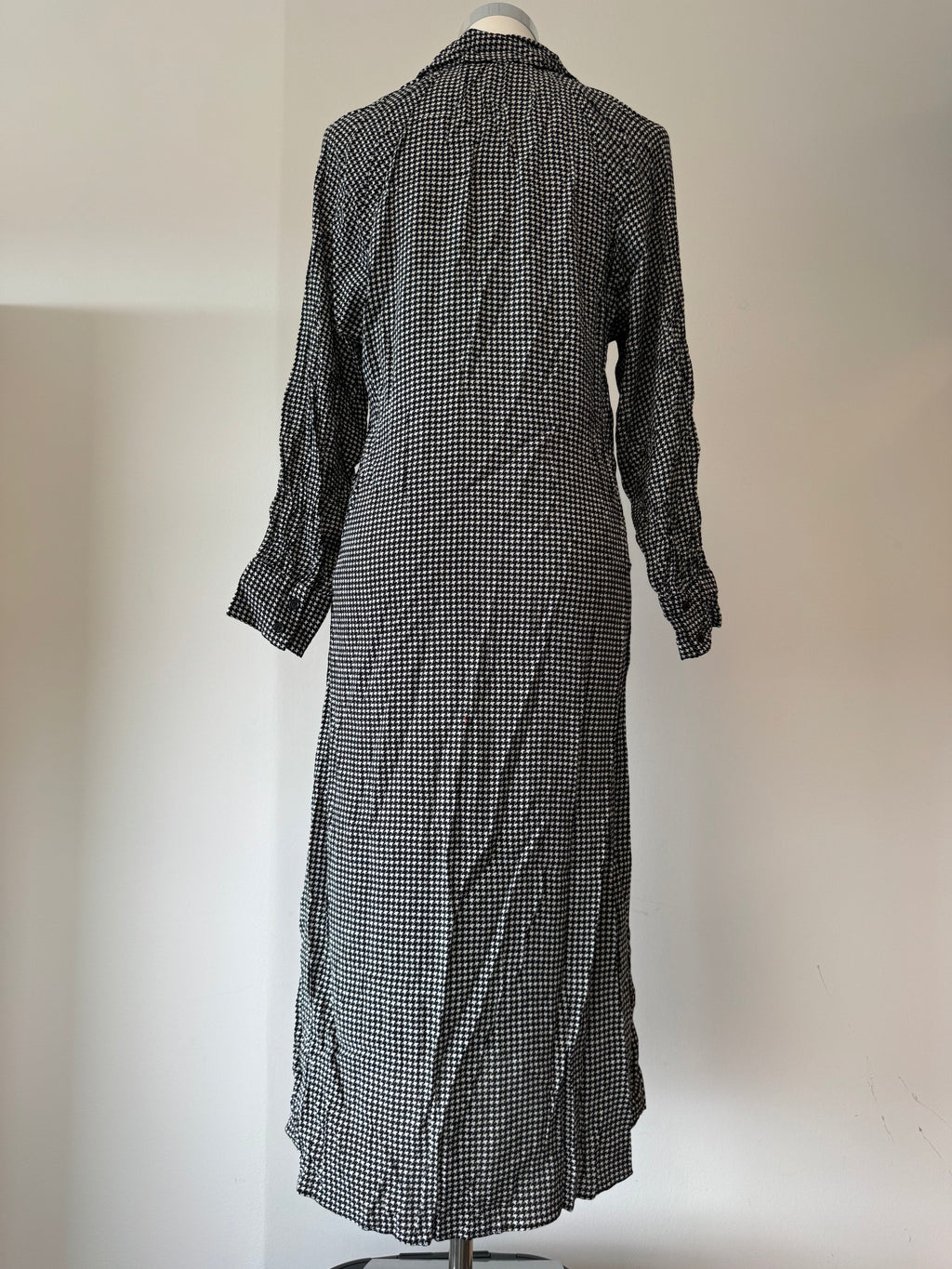 Zara Houndstooth Maxi Dress, Black/White, Size M, Very Good Condition