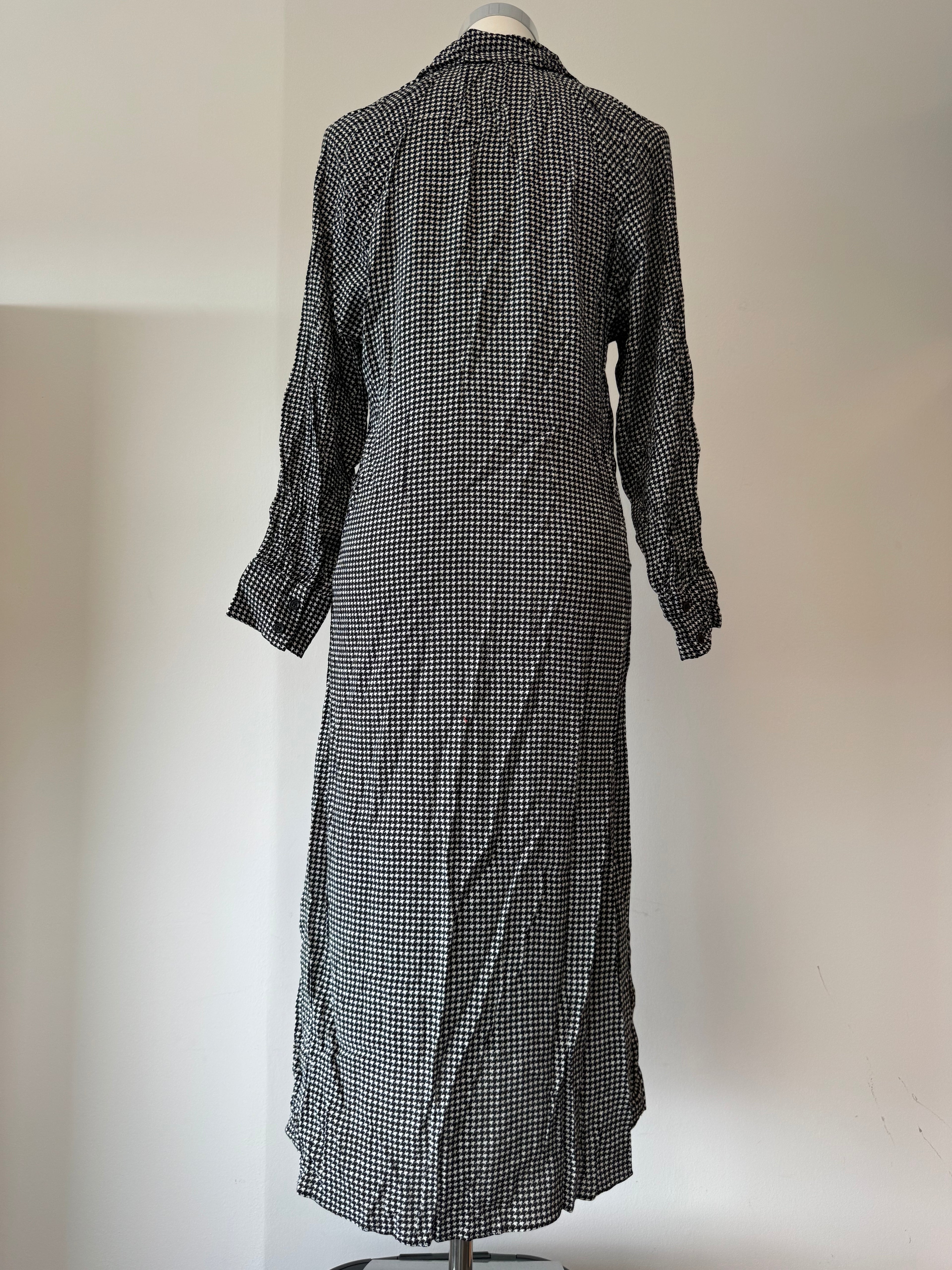 Zara Houndstooth Maxi Dress, Black/White, Size M, Very Good Condition