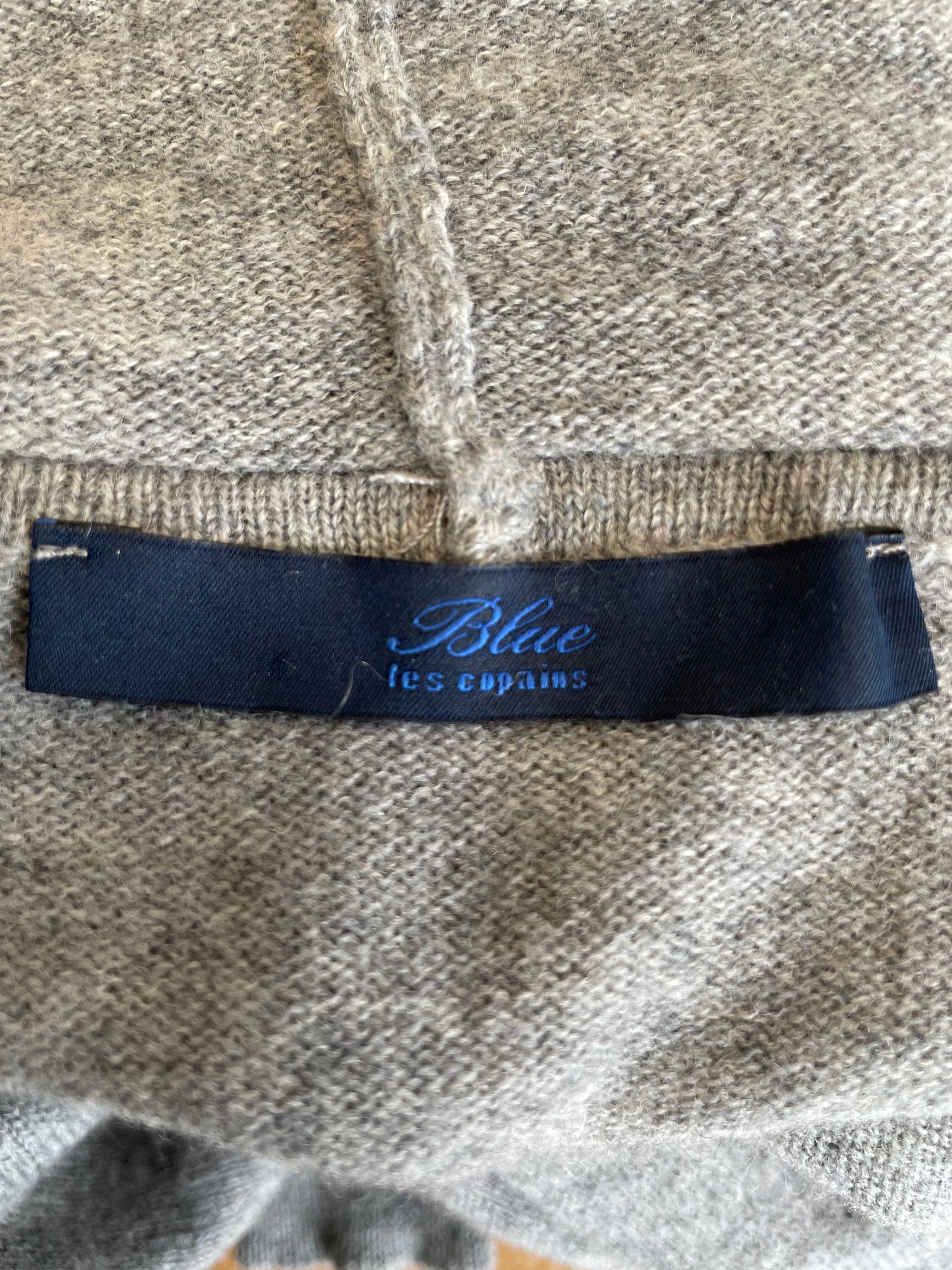 Blue Grey Embellished Turtleneck Jumper Wool Cashmere EU 36 Very Good