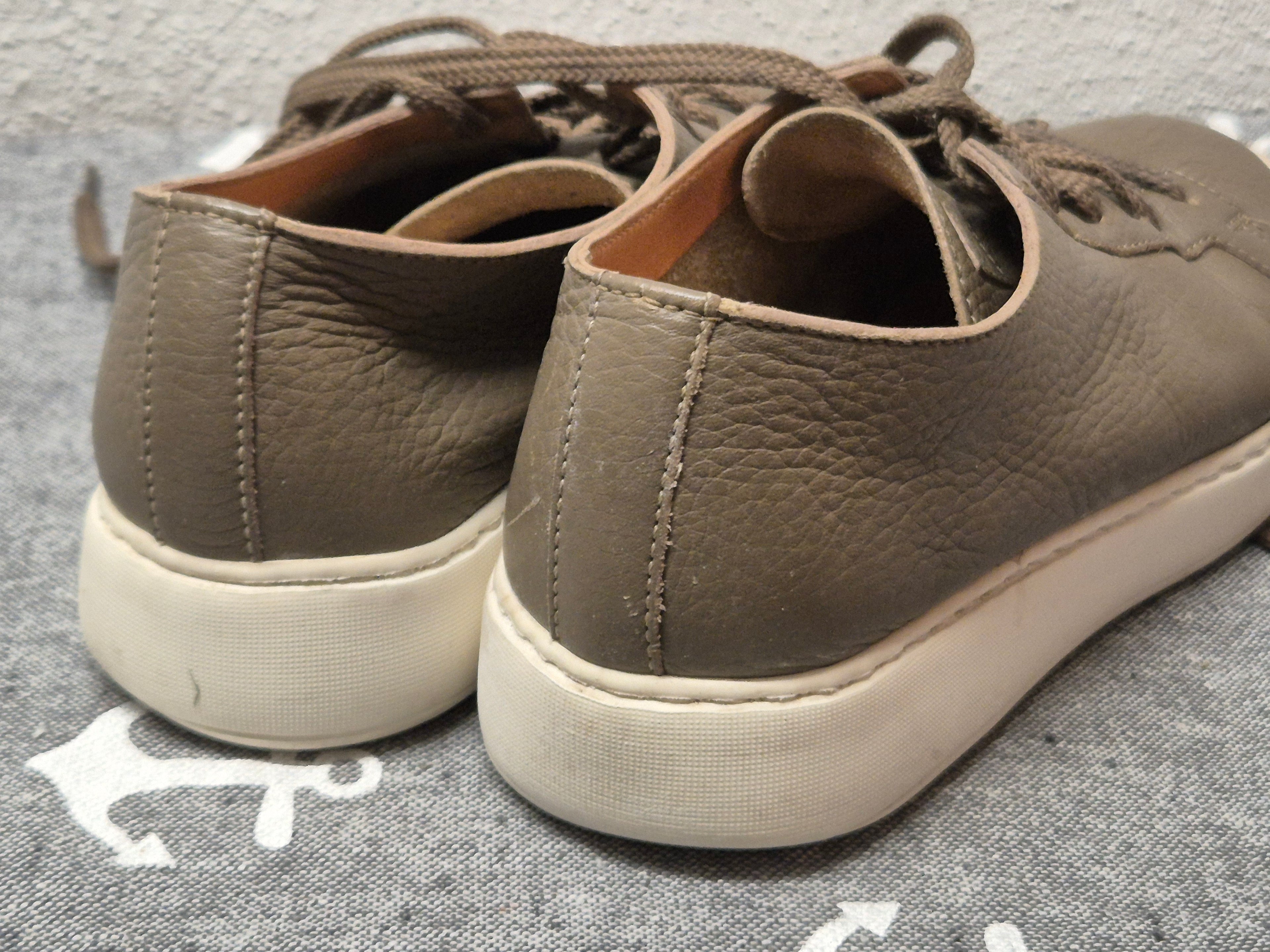 Santoni Low-Top Leder-Sneaker Grau EU 37 Gebraucht