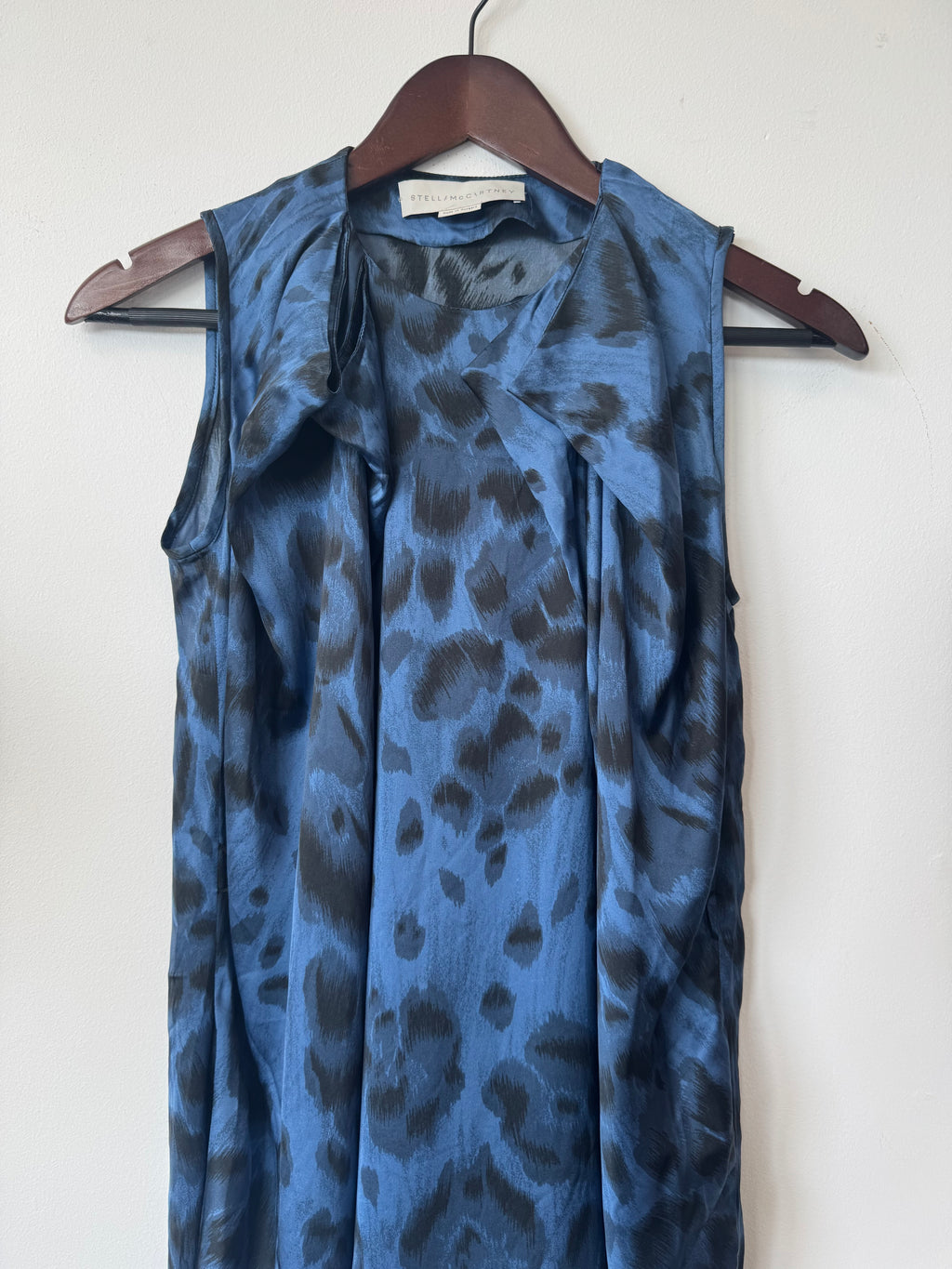 Stella McCartney Kleid 100% Seide, Gr. 36, Blau-Schwarz, Sehr guter Zustand