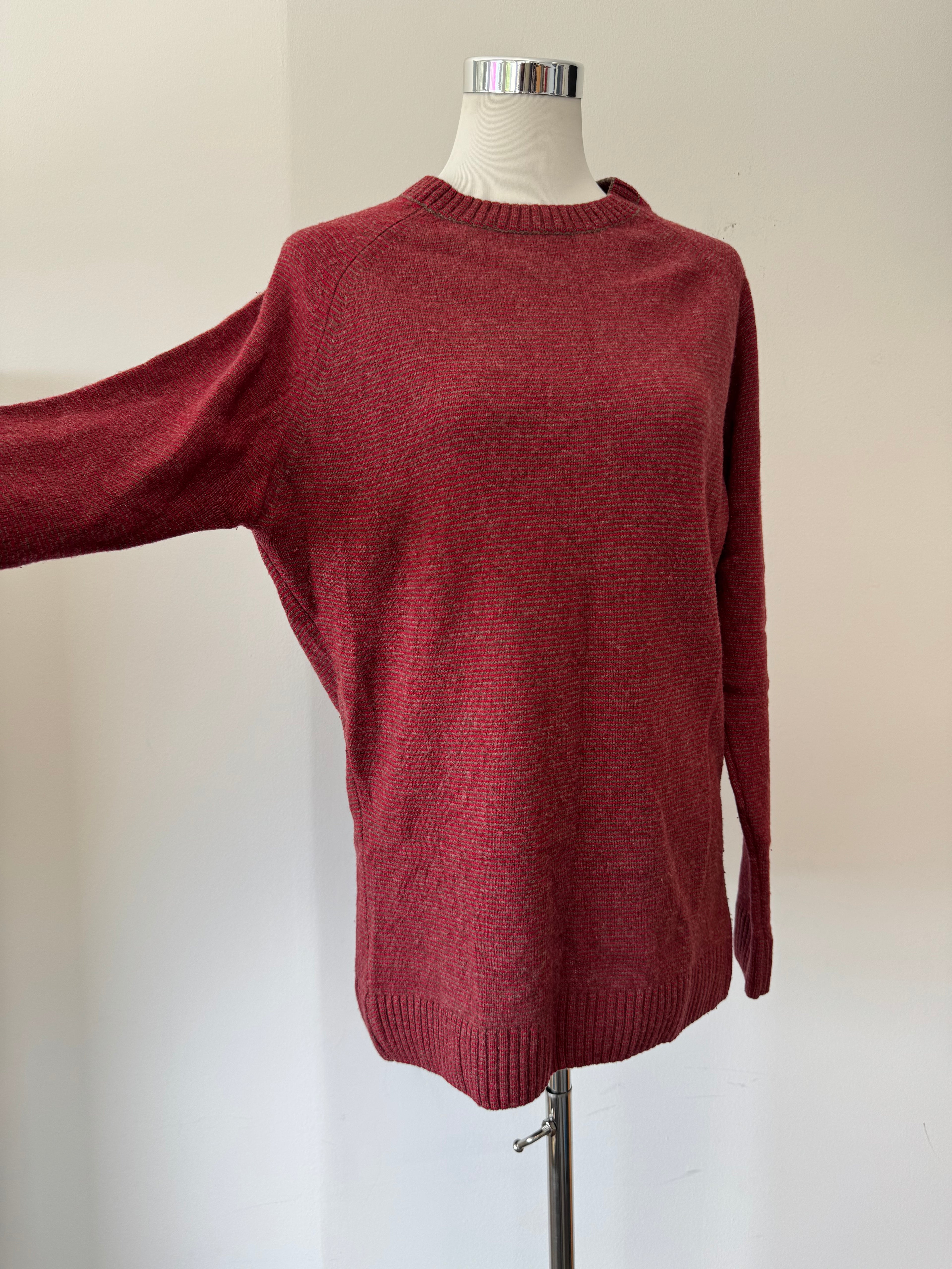 Cambridge SuperLamb's Wool Pullover – Pomegranate, Größe M, Wie Neu