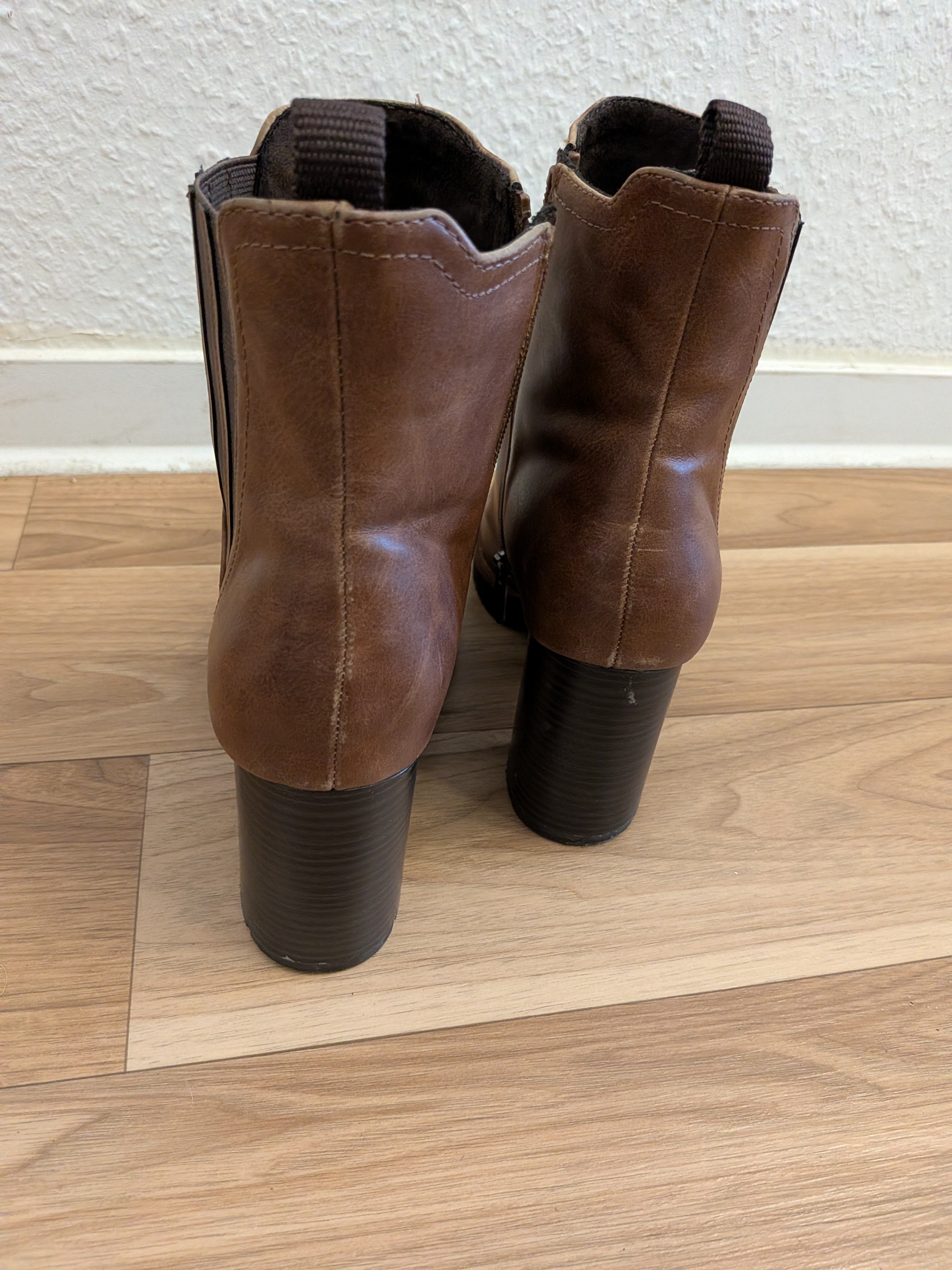 Marco Tozzi Leder Stiefeletten braun, Blockabsatz, wie neu