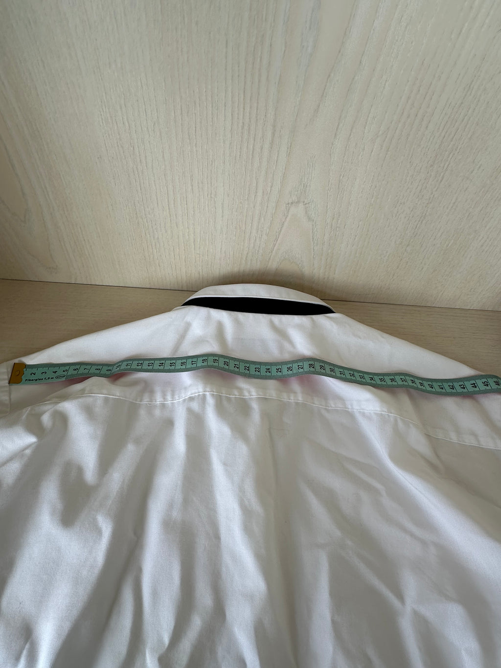 HUGO Slim Fit White Shirt 42, Black Collar Trim, Easy Iron, Good Condition