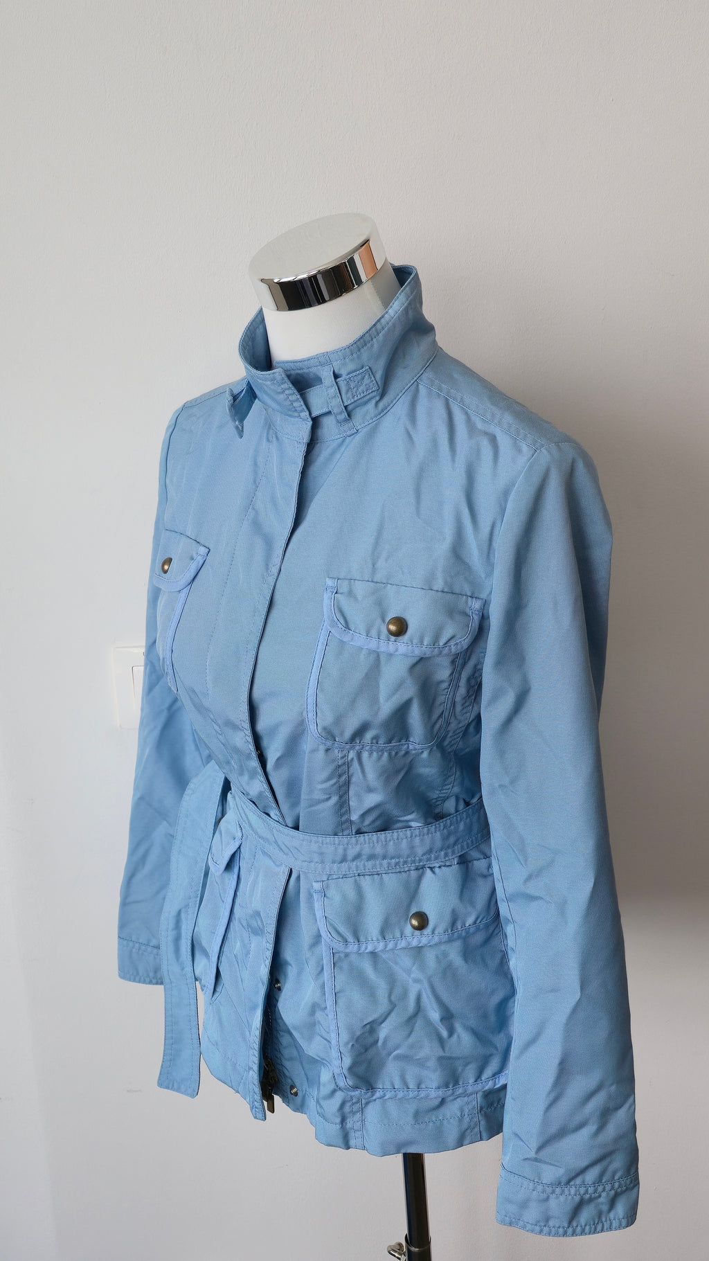 Marella light blue nylon utility jacket, size D 36 / UK 10, very good condition