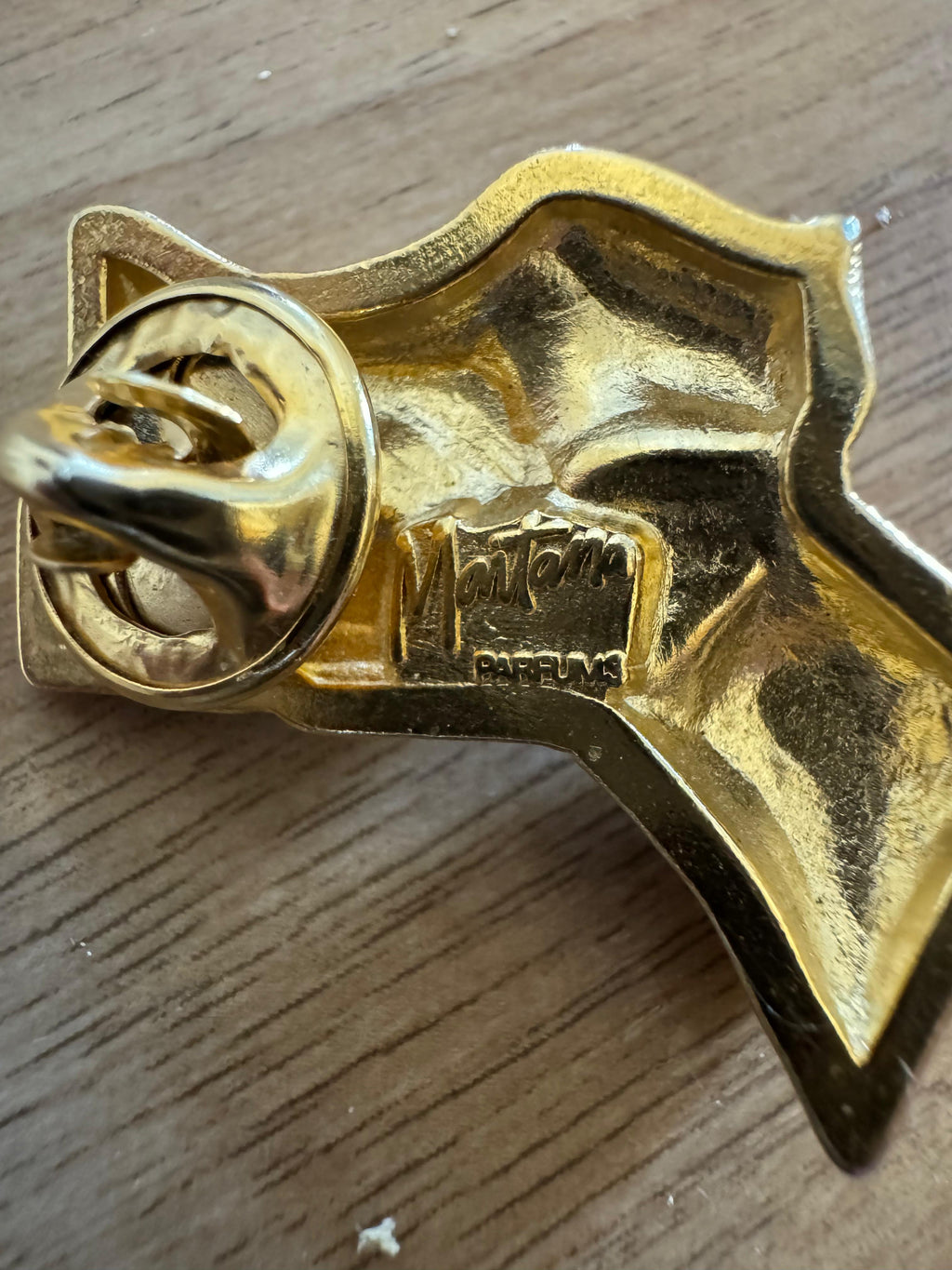Vintage Claude Montana Gold-Tone Sculptural Brooch, 5 cm, Very Good Condition