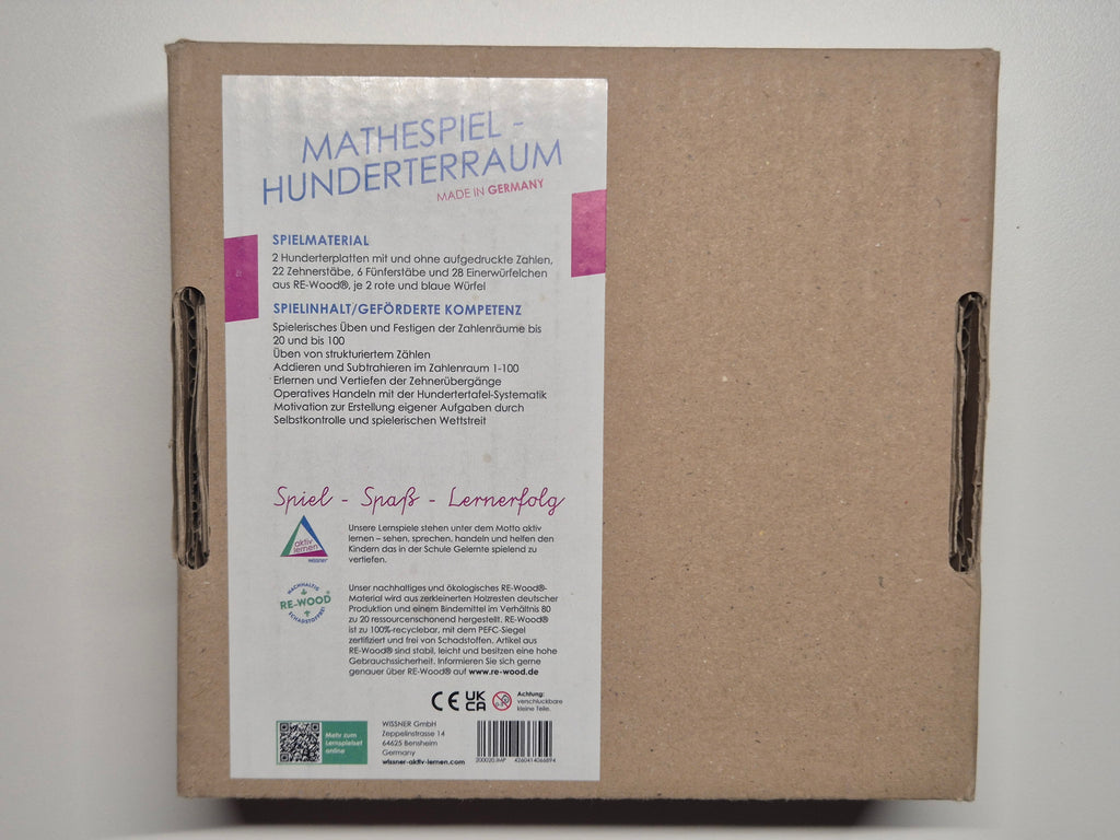 WISSNER Hundertterraum Math Learning Box, Re-Wood, 30x20x5cm, guter Zustand