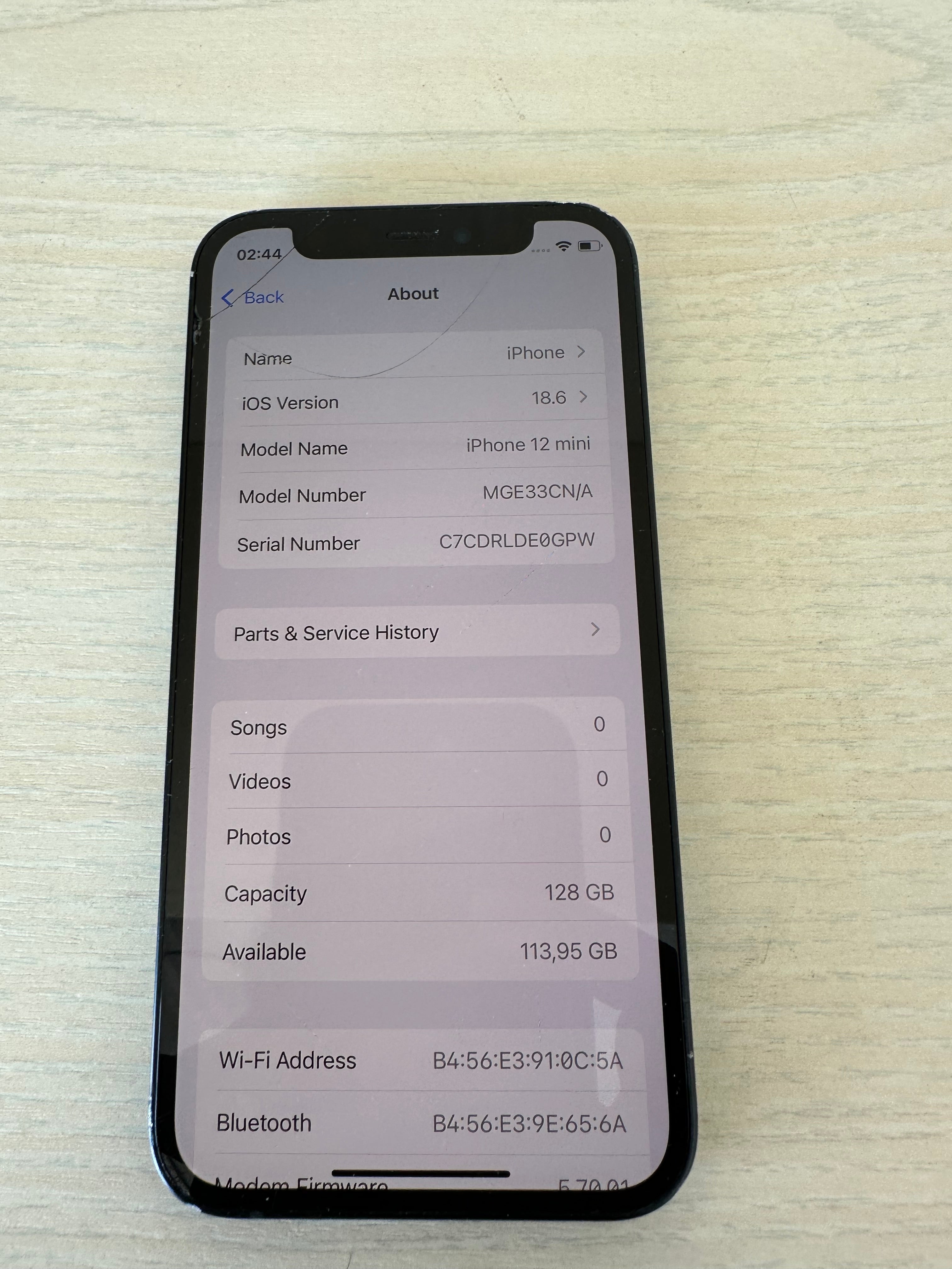 Apple iPhone 12 mini 128GB Black (A2399 EU) Poor, Back Glass Broken, With Case