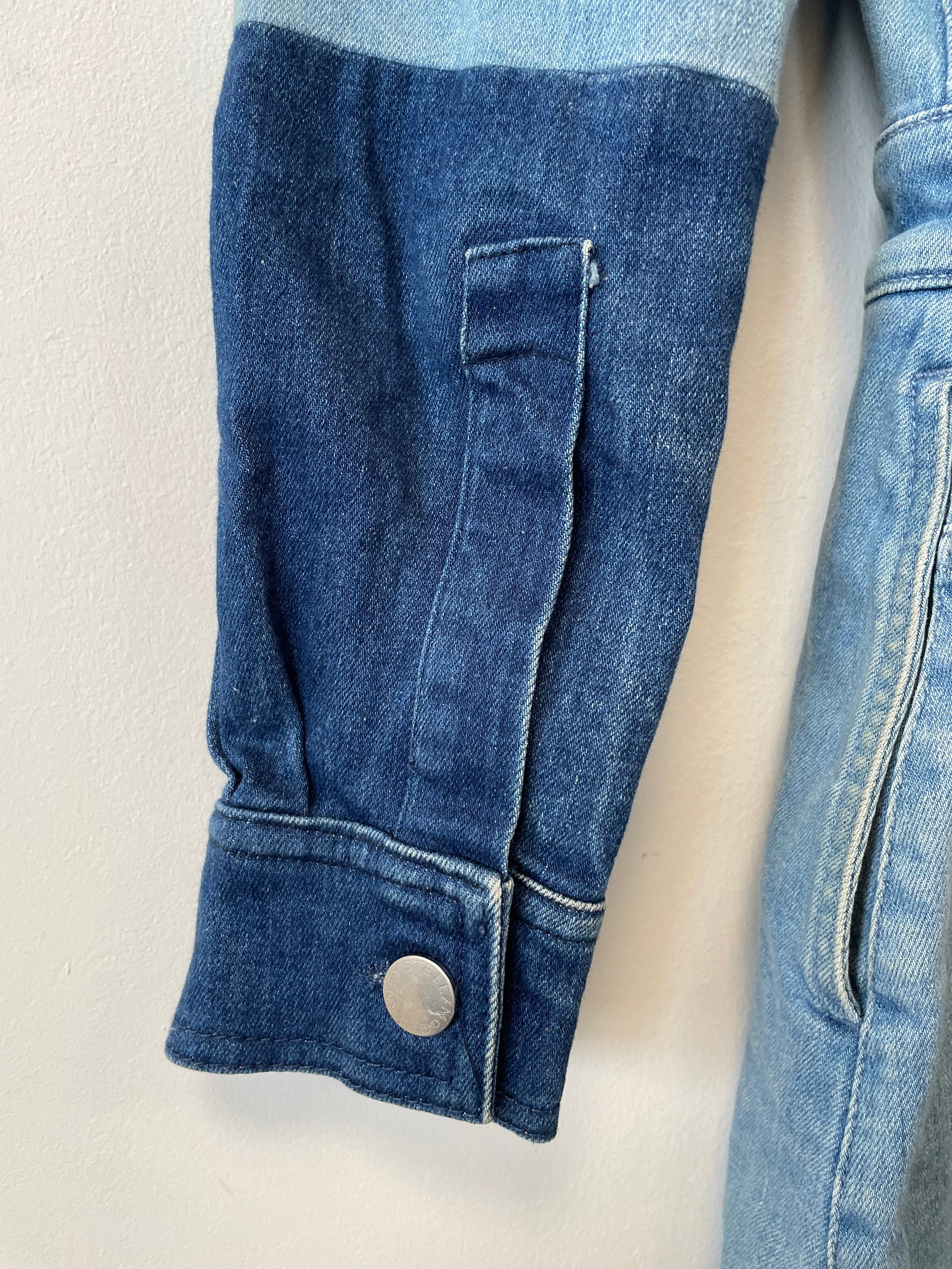 Stella McCartney Two-Tone Denim Shirt Dress Blue, Size 38/M, Very Good