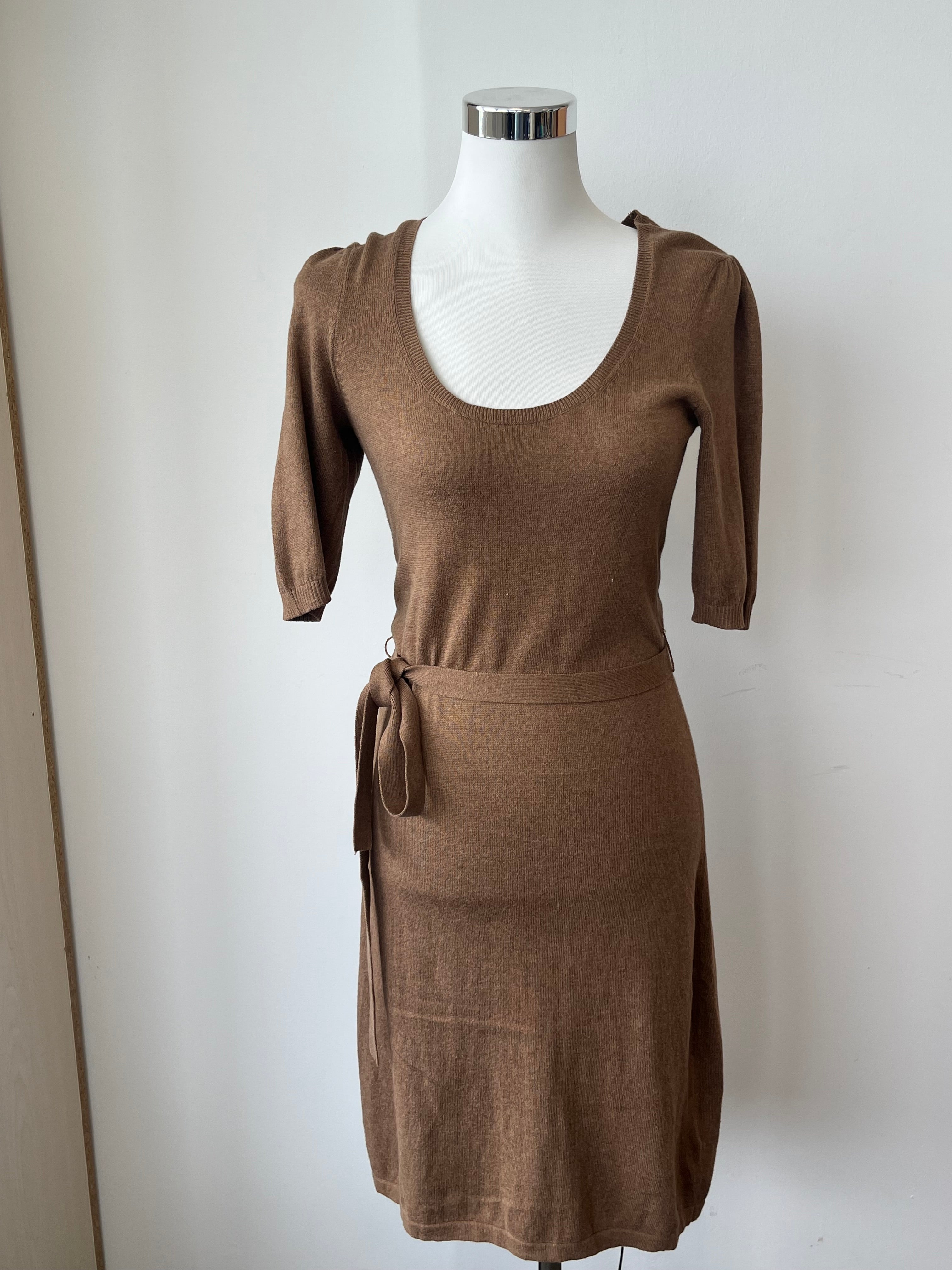 Tommy Hilfiger Strickkleid, Baumwolle-Kaschmir, Gr. M, Braun, Sehr gut