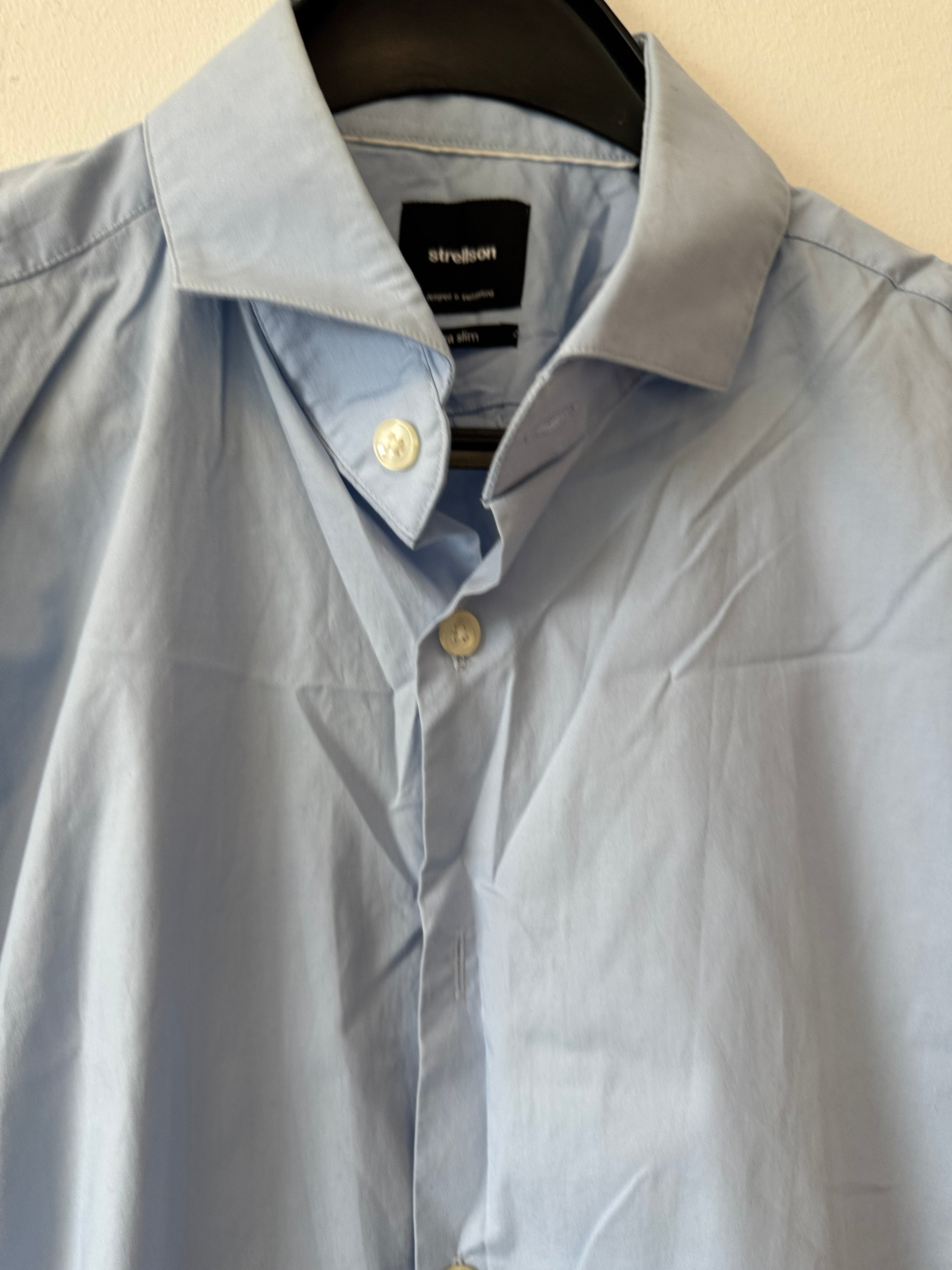 Strellson Extra Slim Fit Hemd, Hellblau, Größe 40/15¾, Guter Zustand