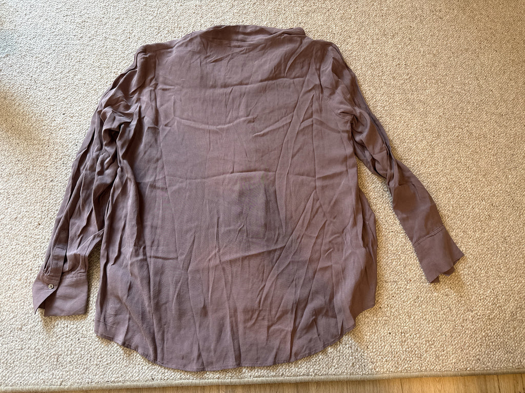 Marc O’Polo Damen Bluse – V-Ausschnitt, Mauve, Gr. L, gebraucht