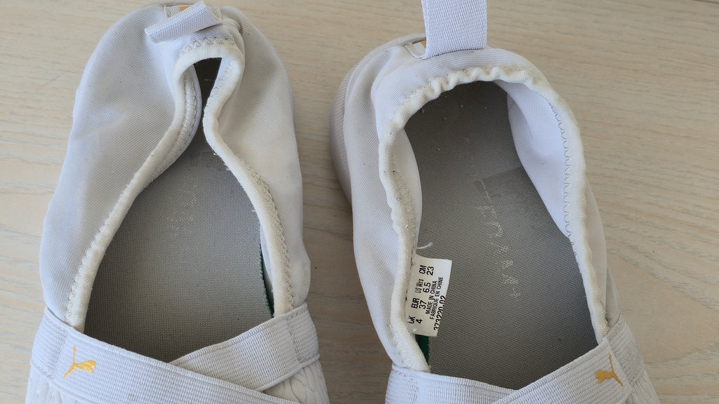 PUMA Adelina Slip-On Weiß/Gold | Damen EU 37.5 (UK 4.5) | Gebraucht