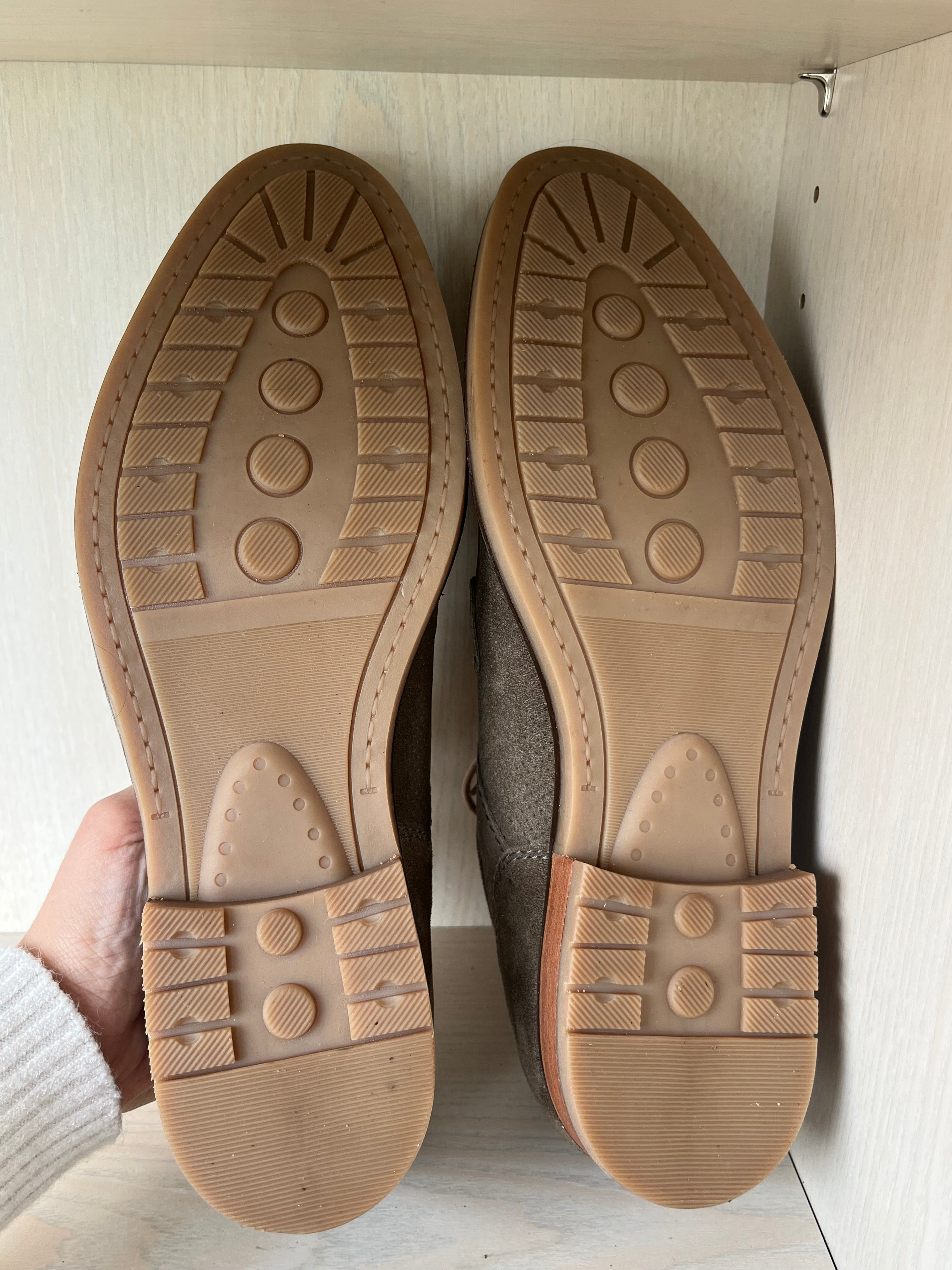 Fretz Herren Derby Schuhe, Wildleder, Olivgrün, EU 44, Sehr guter Zustand