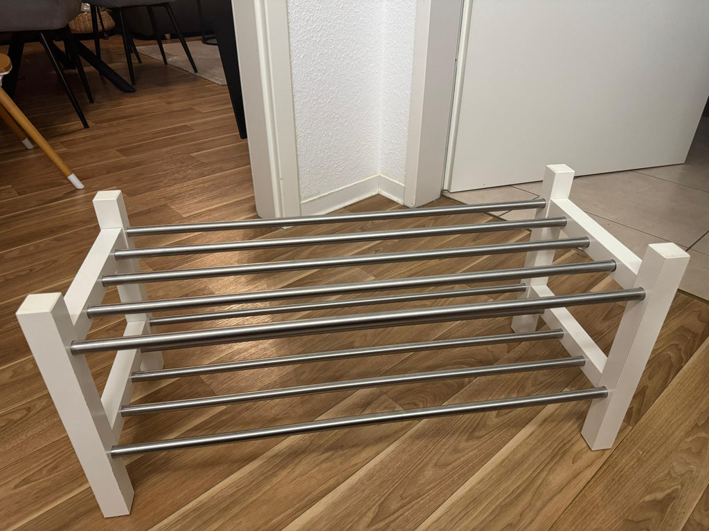 IKEA TJUSIG Shoe Rack, White, 81x32x37 cm, Very Good Condition