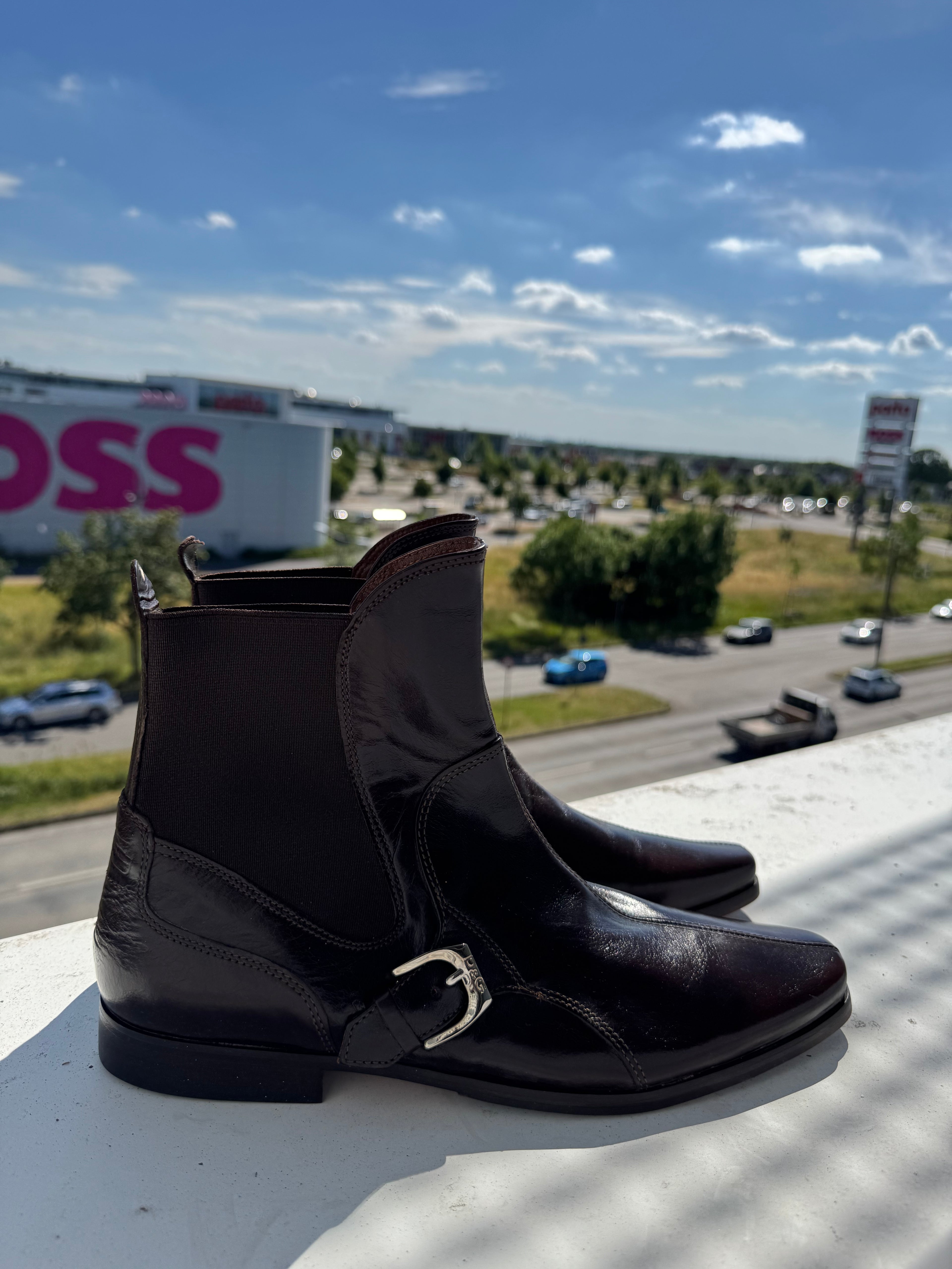 D&G by Dolce & Gabbana Brown Leather Ankle Boots EU 41 Like New