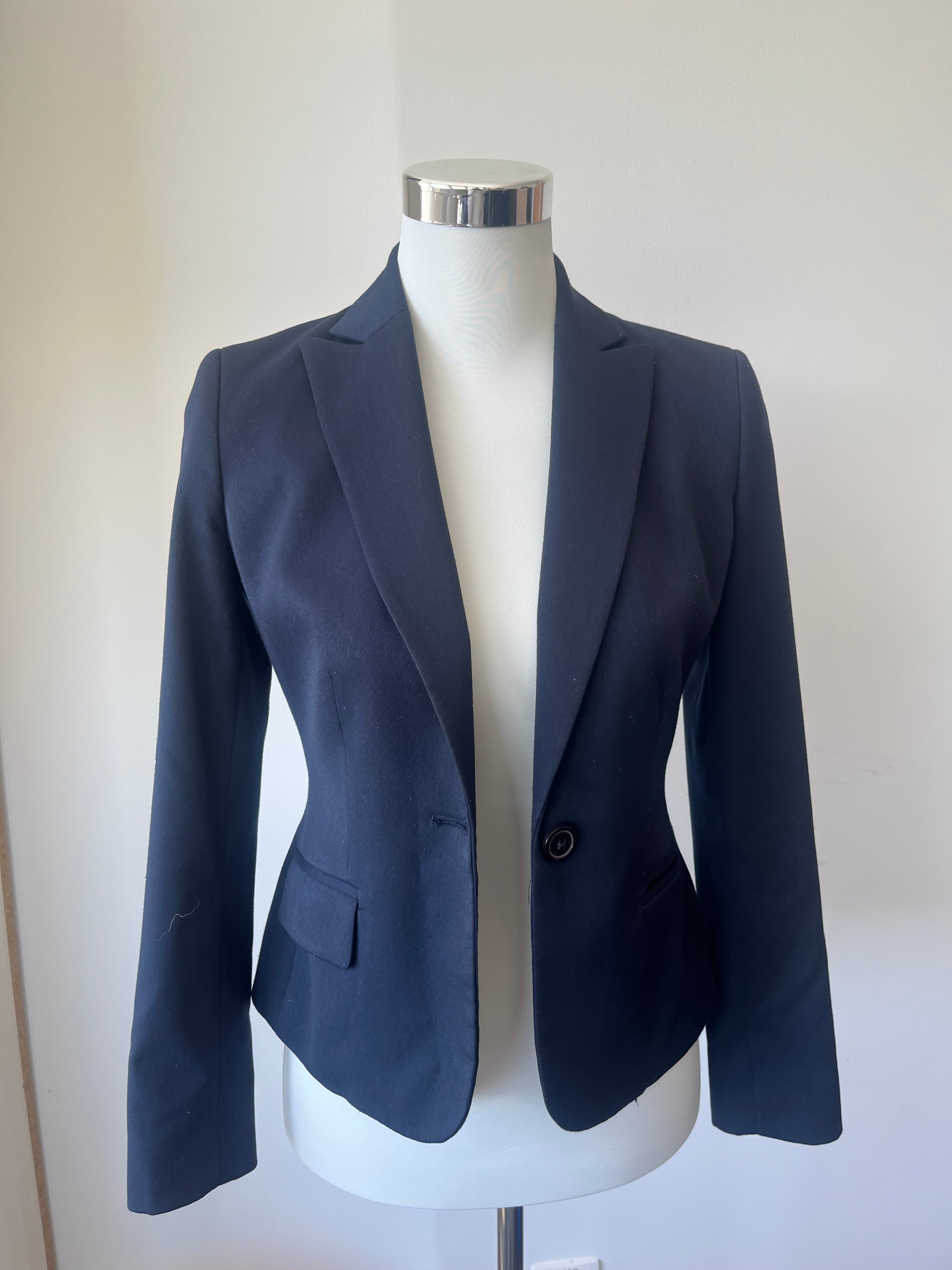 Anne Klein Blazer 2P Petite Navy Stretch – Sehr guter Zustand