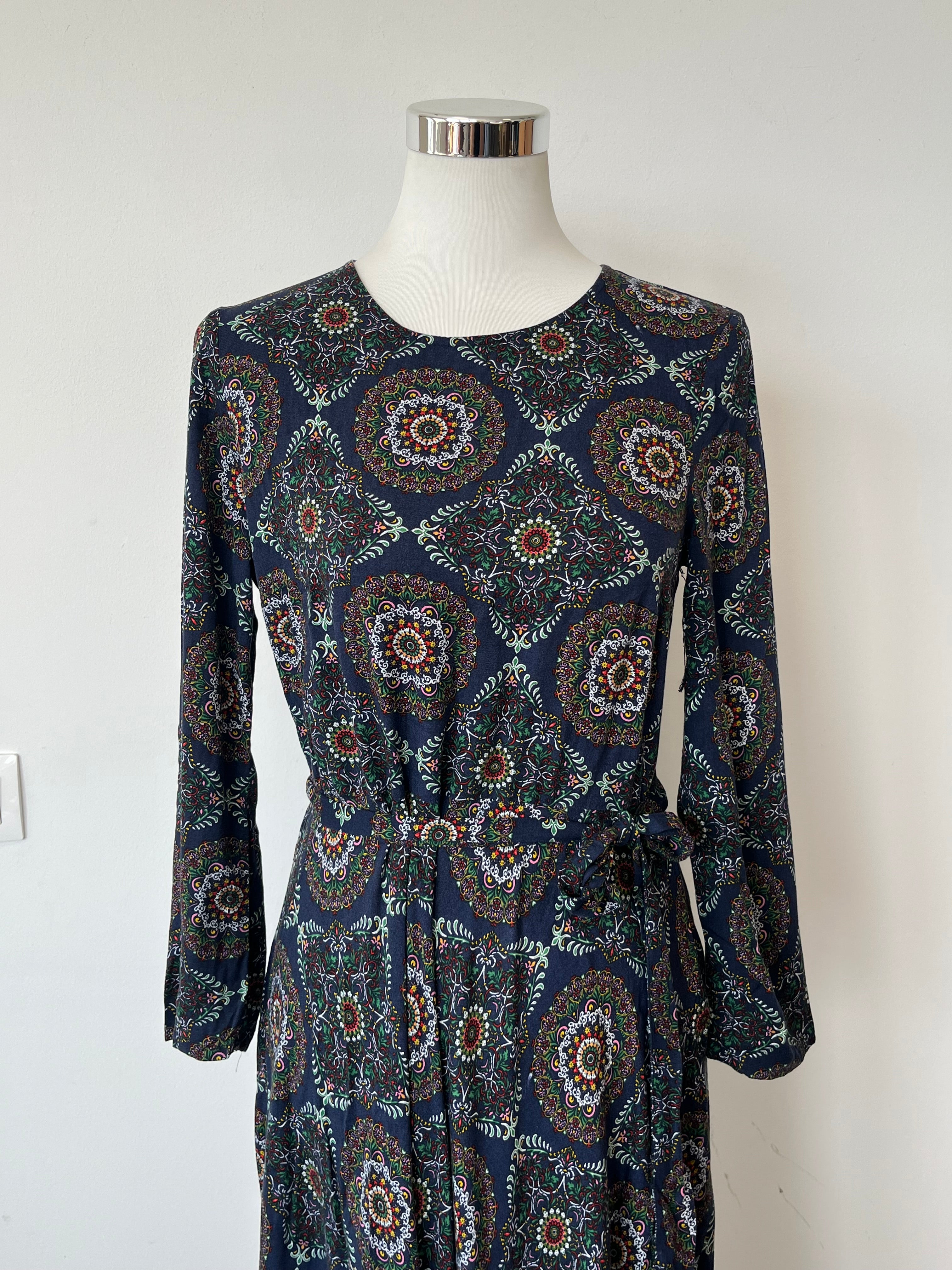 Holly & Whyte by Lindex Maxikleid Langarm EU 40 Mehrfarbig Sehr Gut
