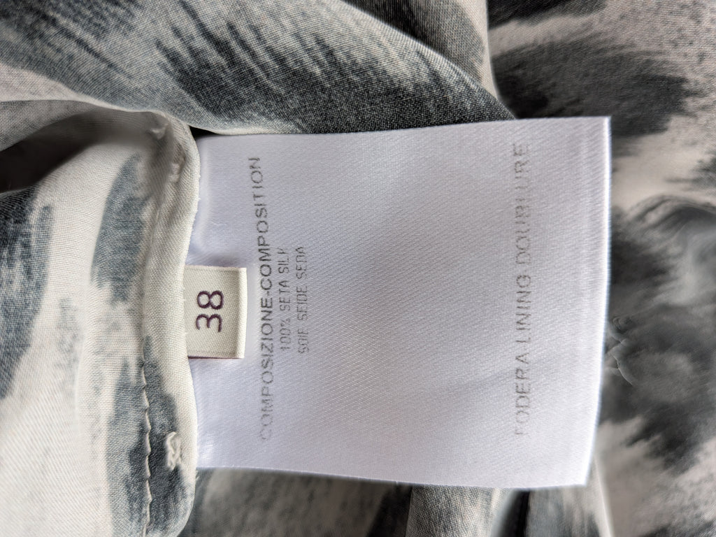 Stella McCartney Silk Dress – Grey Leopard Print, IT 38 / EU 34, Very Good