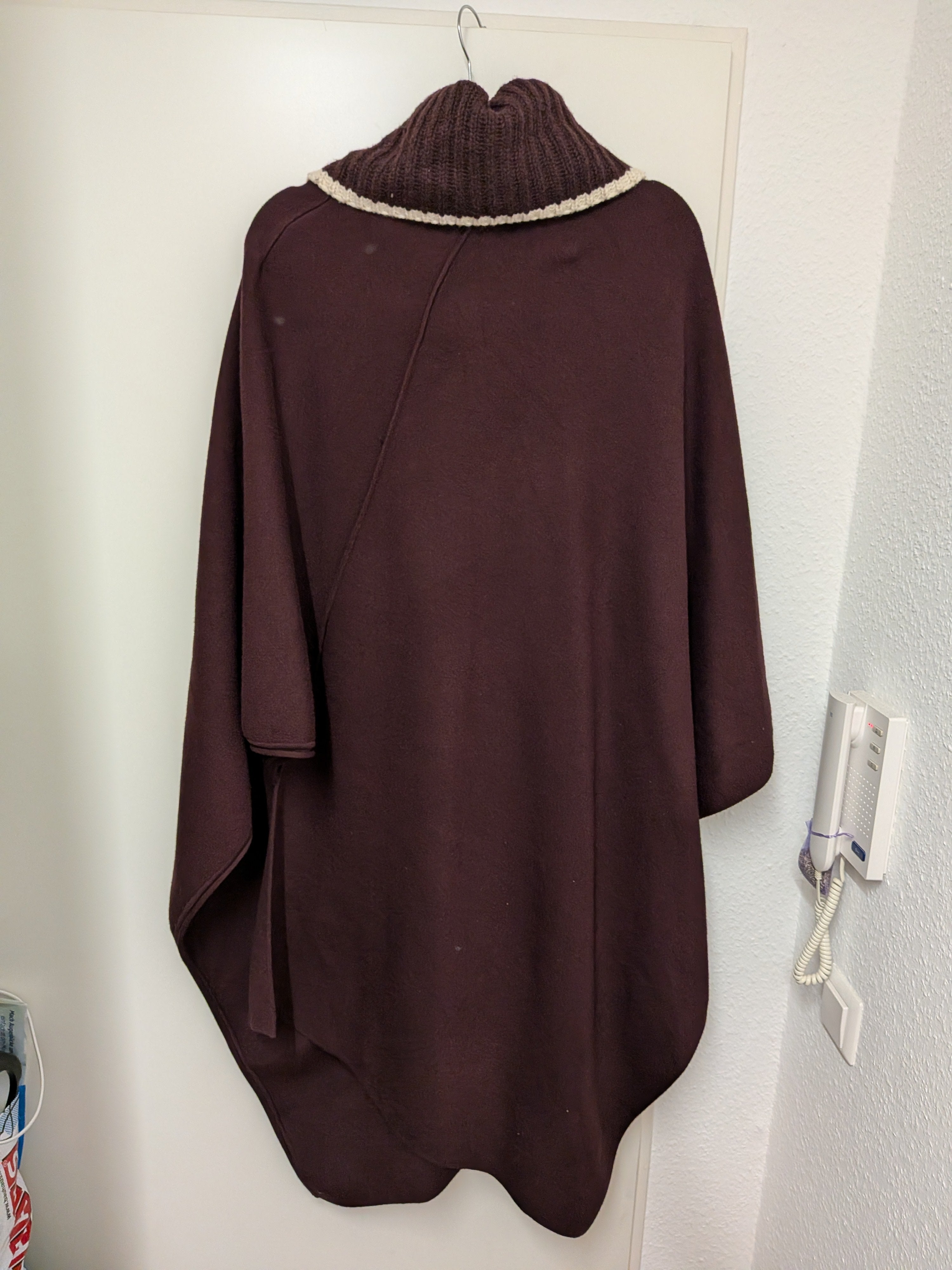 ZARA Strick Rollkragen Poncho/Cape, Dunkelburgund, Gr. S, Wie Neu