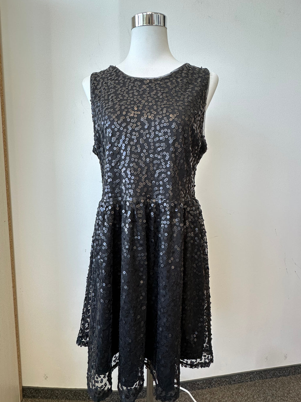Gina Tricot Paillettenkleid – Schwarz, XL, Wie Neu