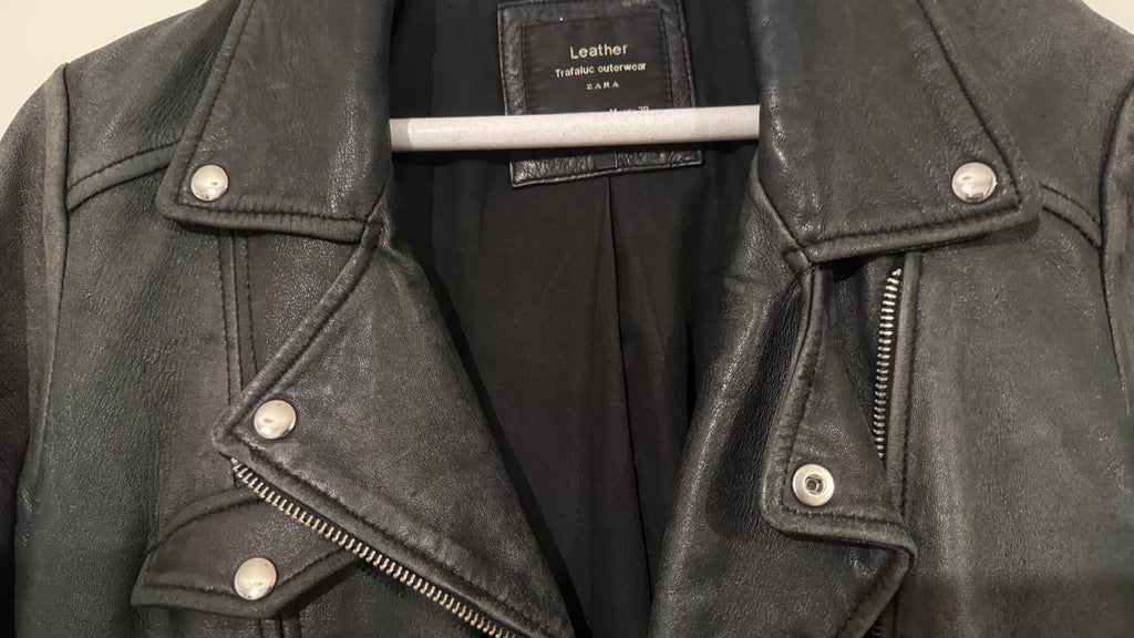 Zara Trafaluc Leder Bikerjacke M Schwarz Damen, guter Zustand
