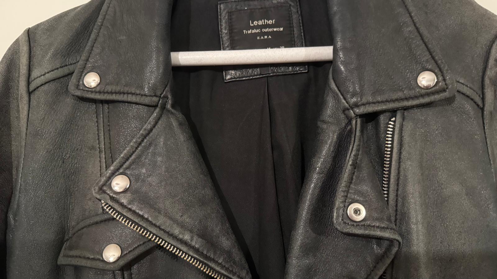 Zara Trafaluc Leder Bikerjacke M Schwarz Damen, guter Zustand