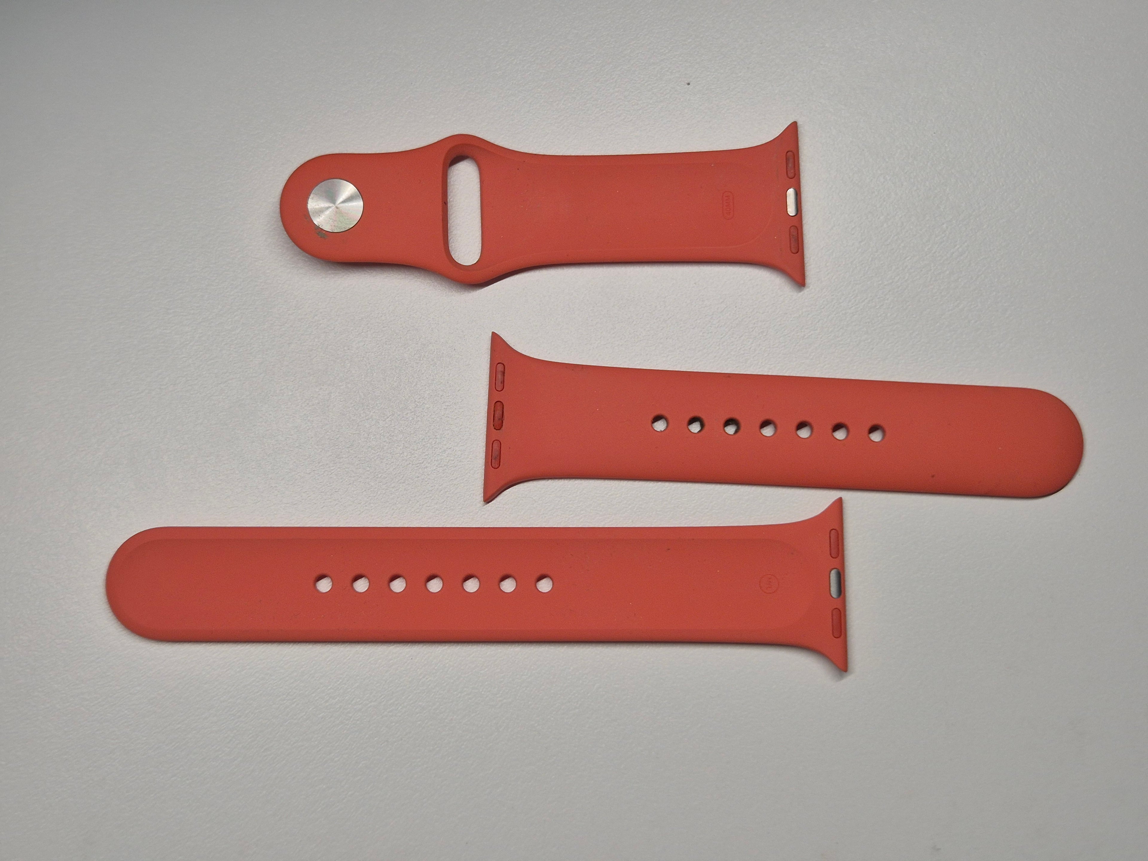 Genuine Apple Watch Sport Band 40mm – Camellia Orange – Good Condition