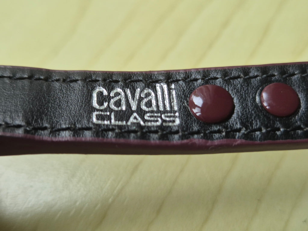 Cavalli CLASS Nietenledergürtel, Burgund, sehr gut, Größe M/85, 110cm