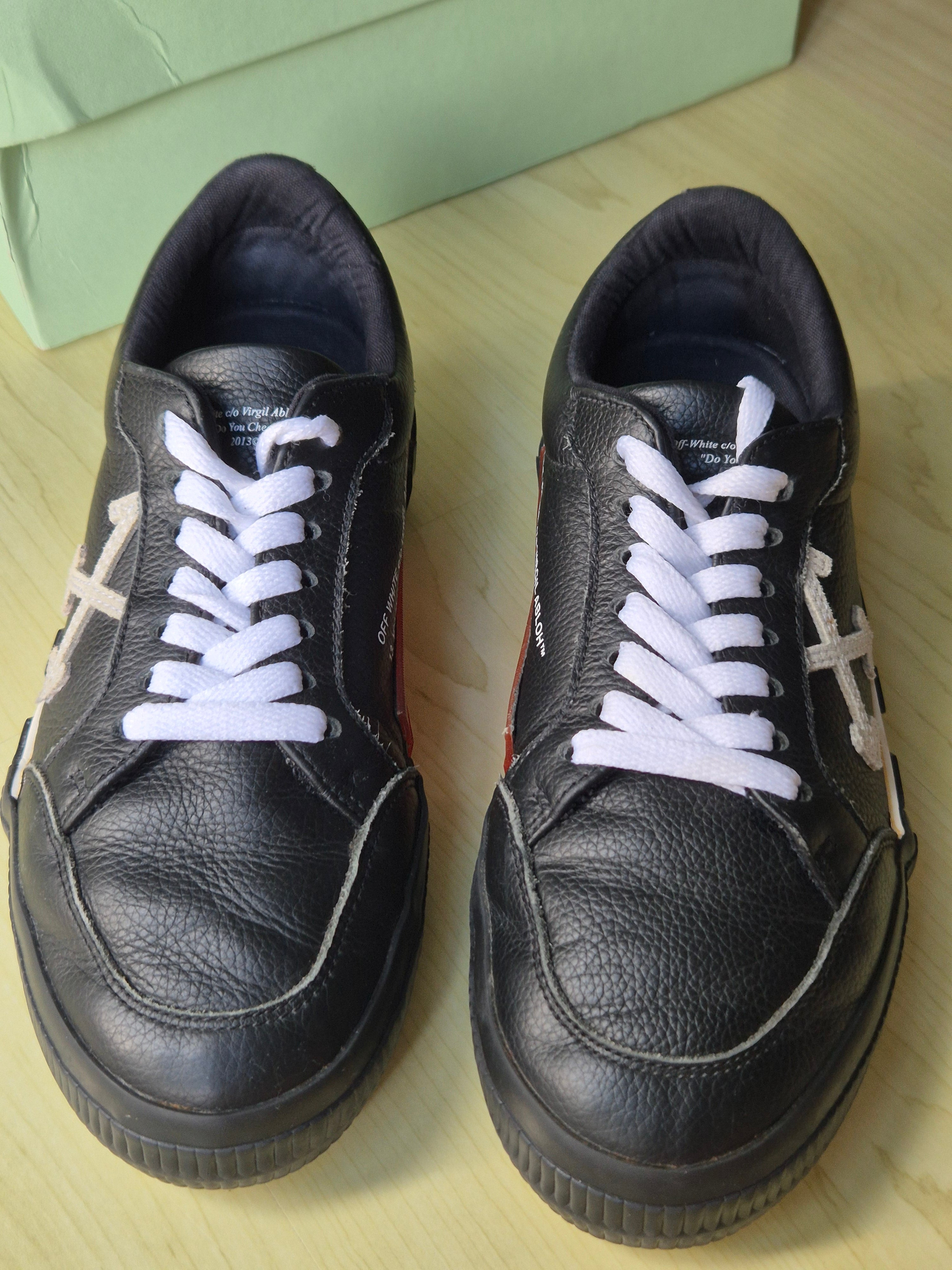 Off-White Vulcanized Low Leder Sneaker Schwarz EU 38 mit Box Sehr Gut