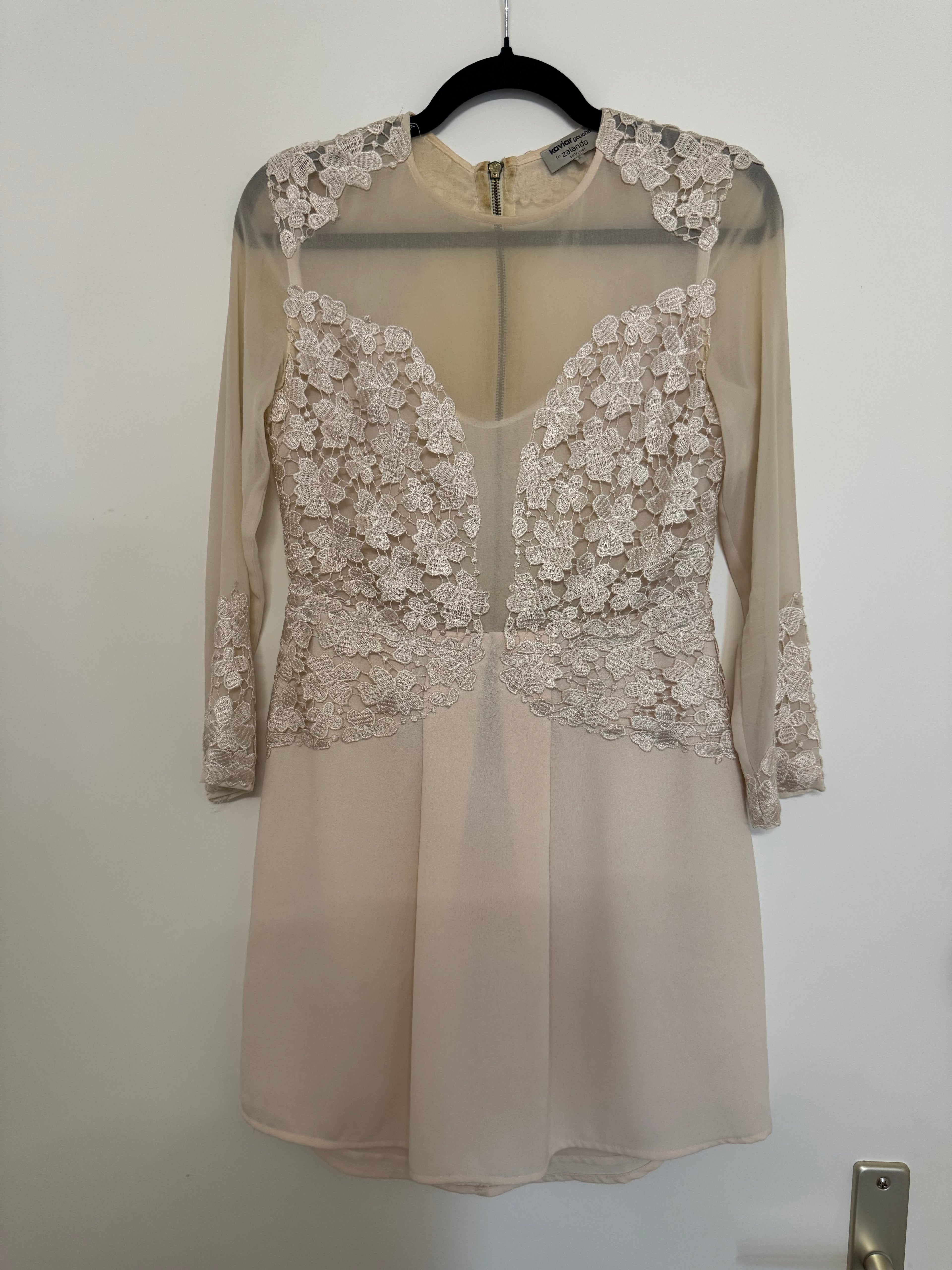Kaviar Gauche x Zalando Spitzen-Minikleid, Gr. S, ivory, guter Zustand