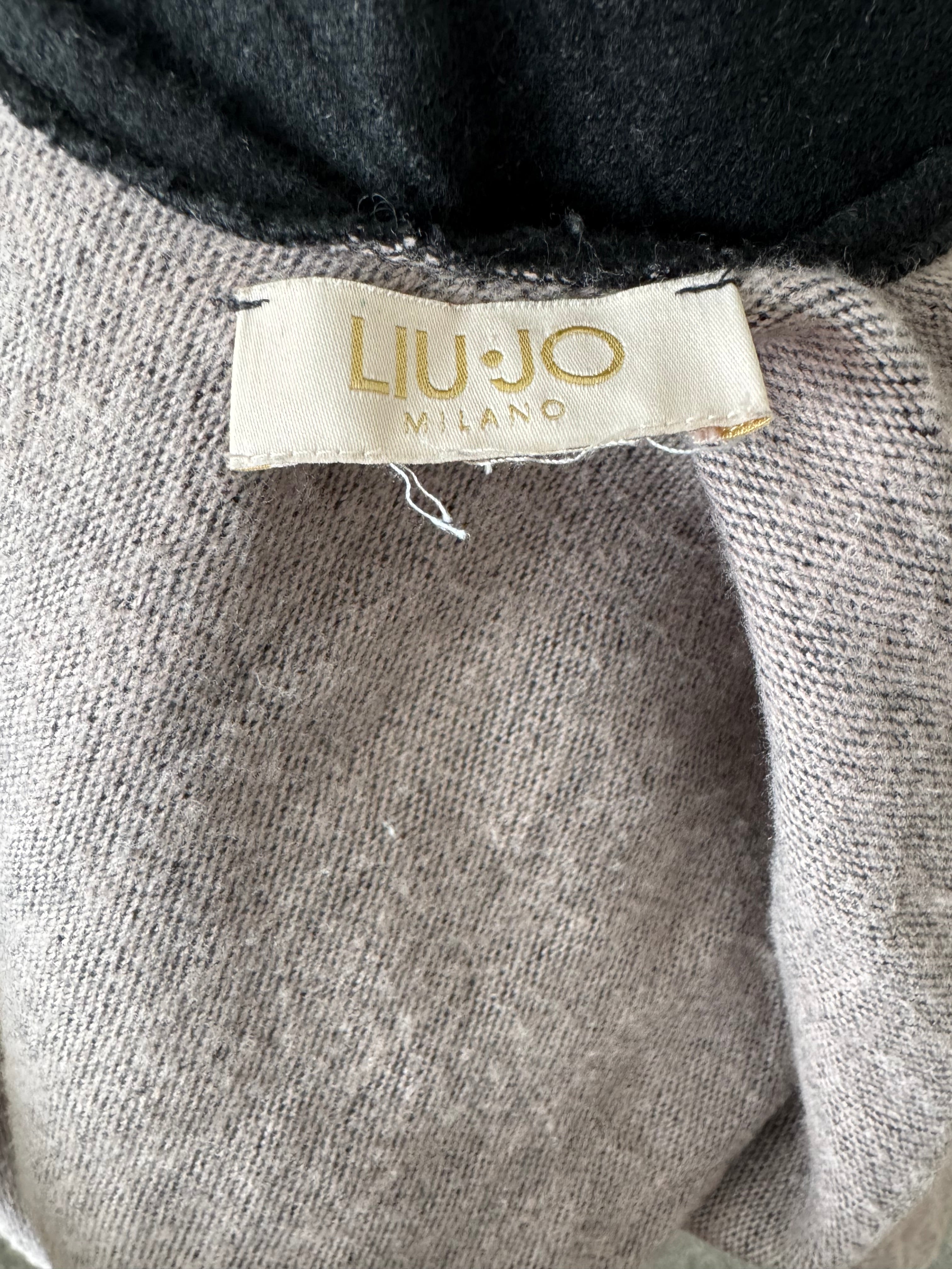 Liu Jo Reversible Knit Poncho – Black/Grey, One Size, Very Good Condition