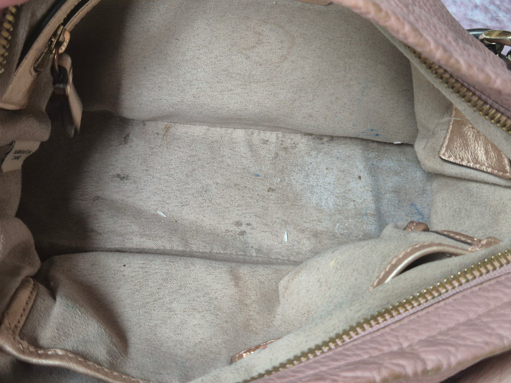 Stuart Weitzman Shoulder/Crossbody Bag, Pink, Leather & Suede, Poor Condition