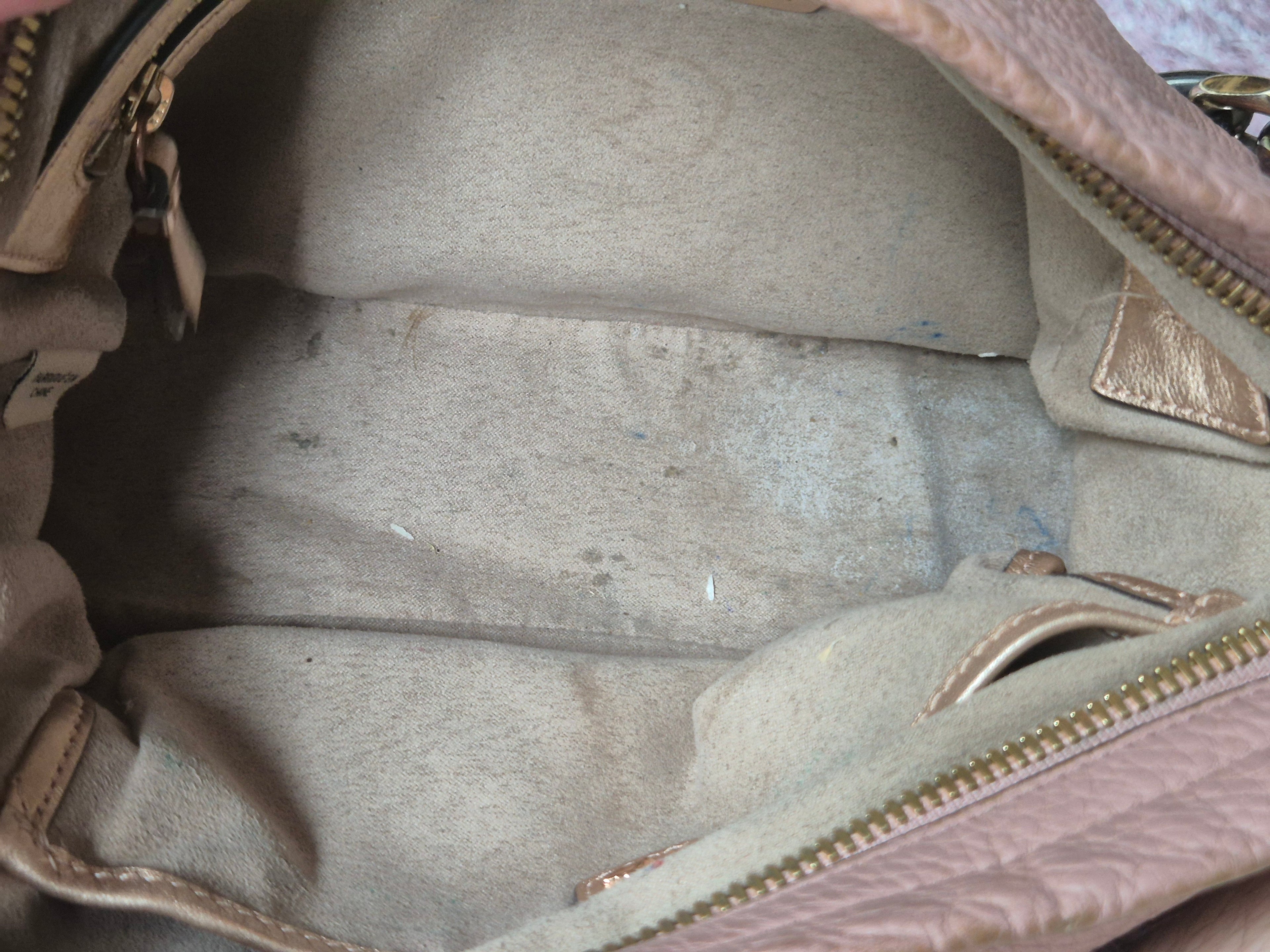 Stuart Weitzman Shoulder/Crossbody Bag, Pink, Leather & Suede, Poor Condition