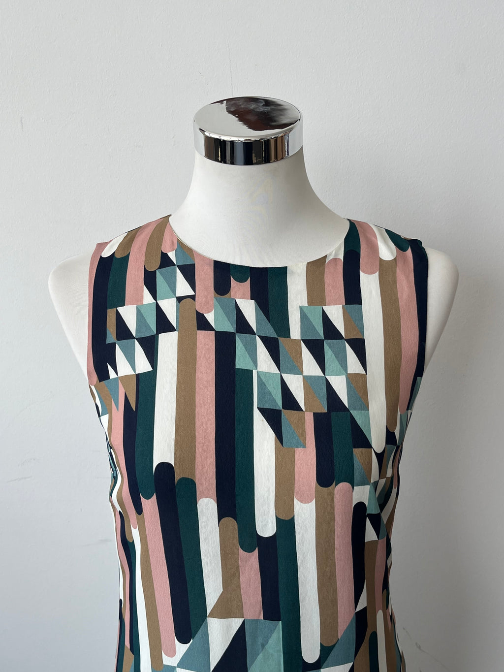 M Missoni Geometric Print Kleid Viskose Multicolor IT38 XS Wie Neu