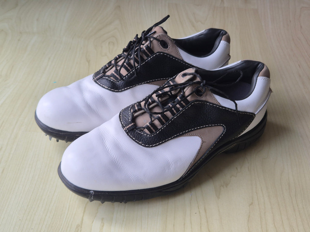 FootJoy Contour Series Golf Shoes Leather White/Black EU 42 Very Good