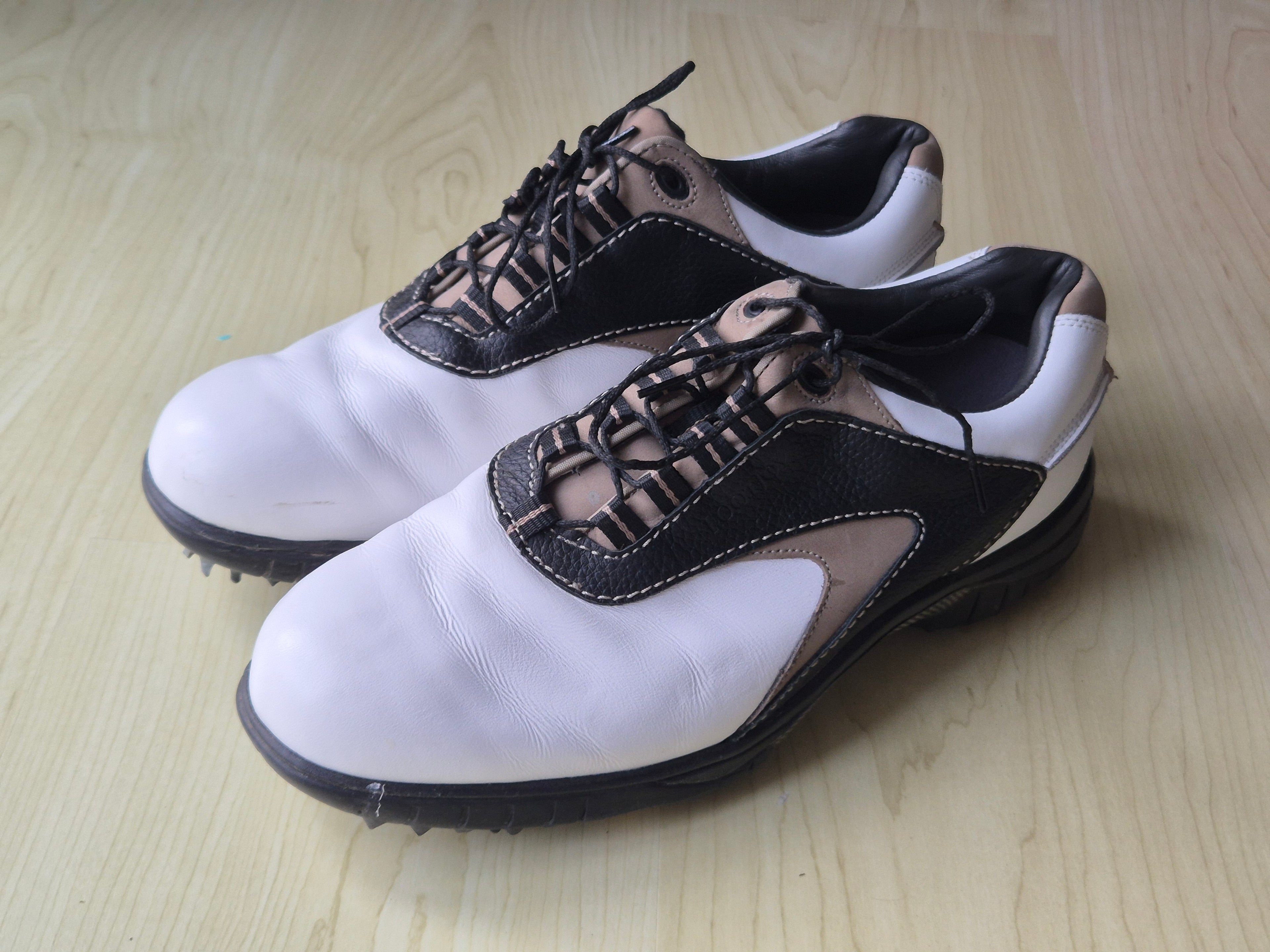 FootJoy Contour Series Golf Shoes Leather White/Black EU 42 Very Good