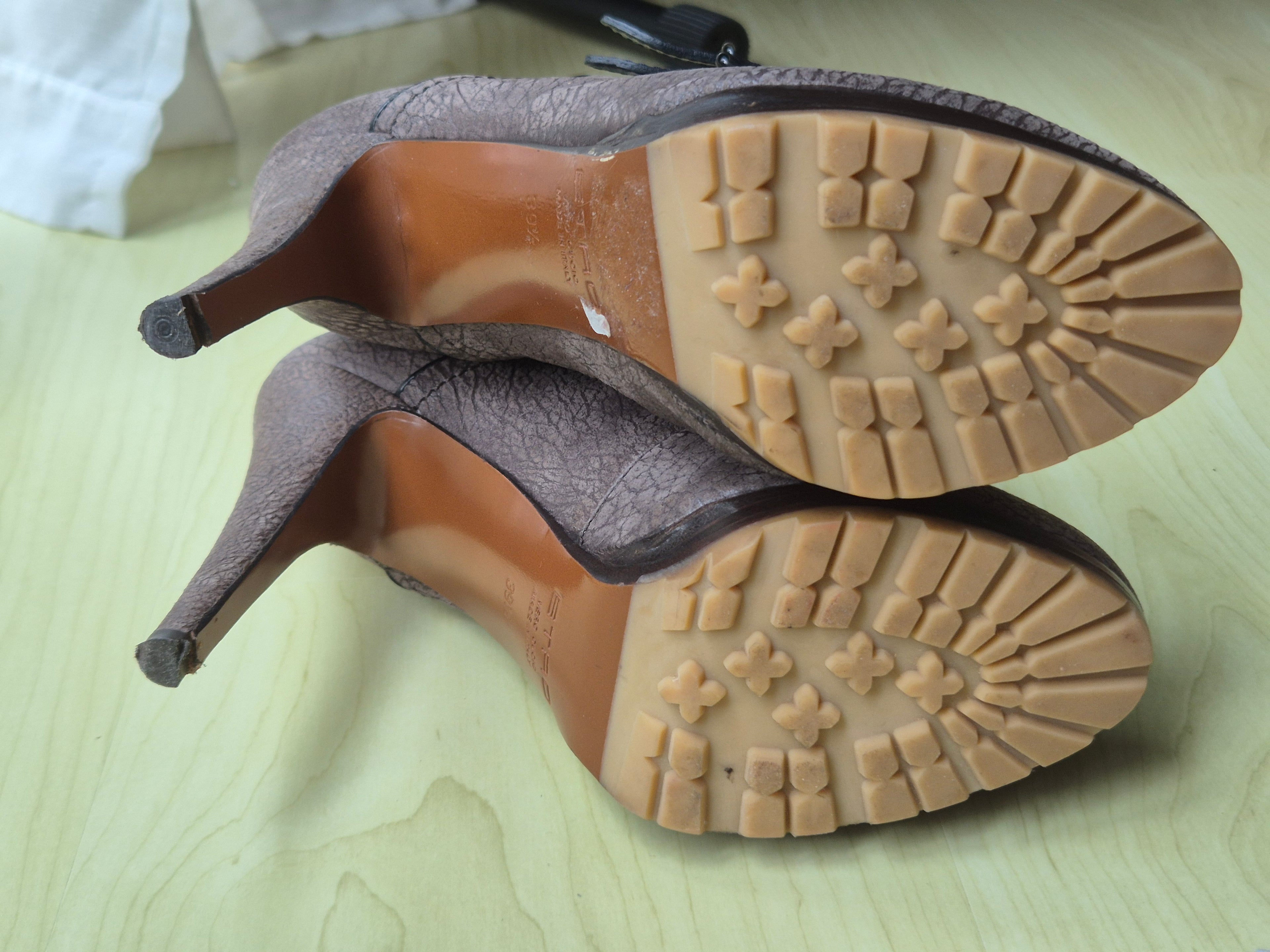 Etro Leder-Schnürstiefeletten Grau Gr. 39 mit Box & Dustbag – Guter Zustand