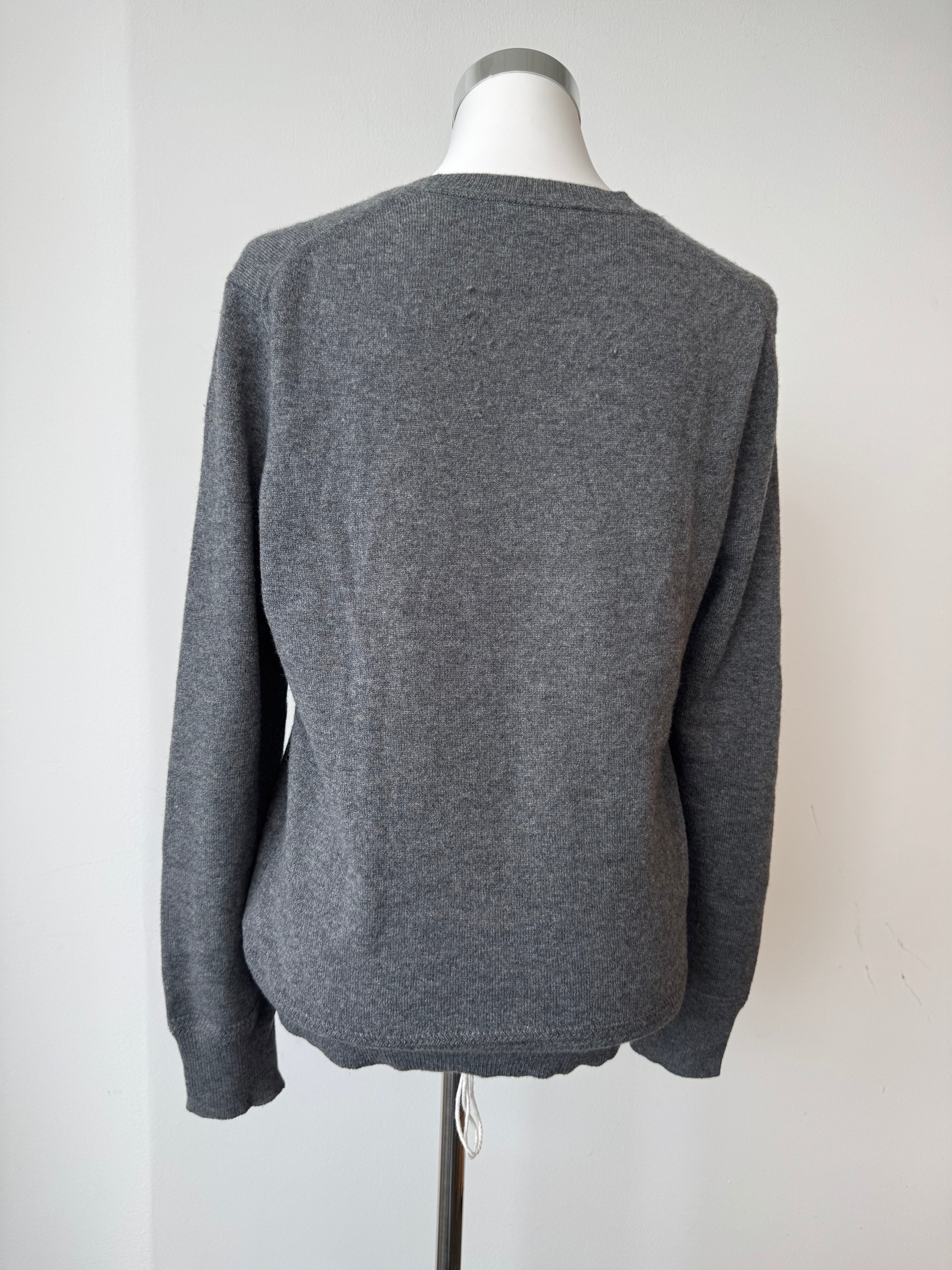 Burberry Kaschmir Crew Neck Pullover Grau Medium Guter Zustand